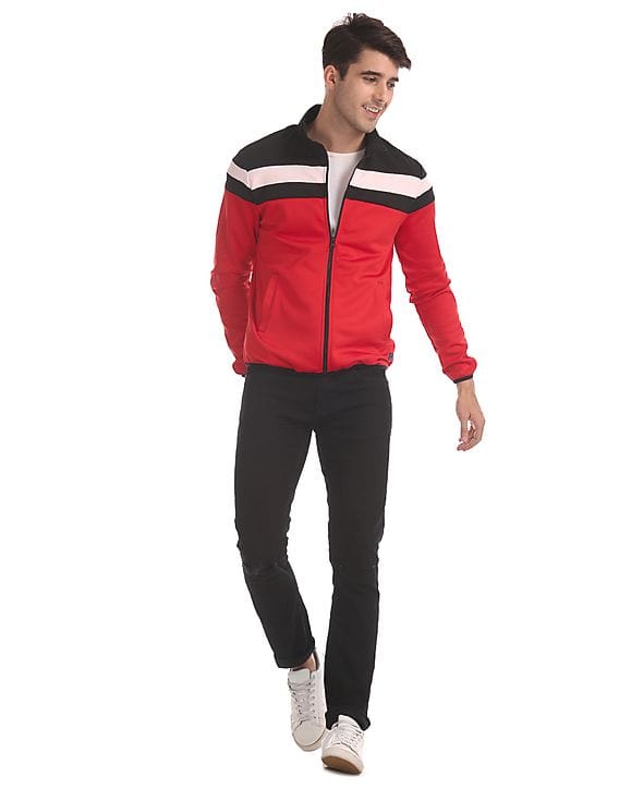 red zip jacket