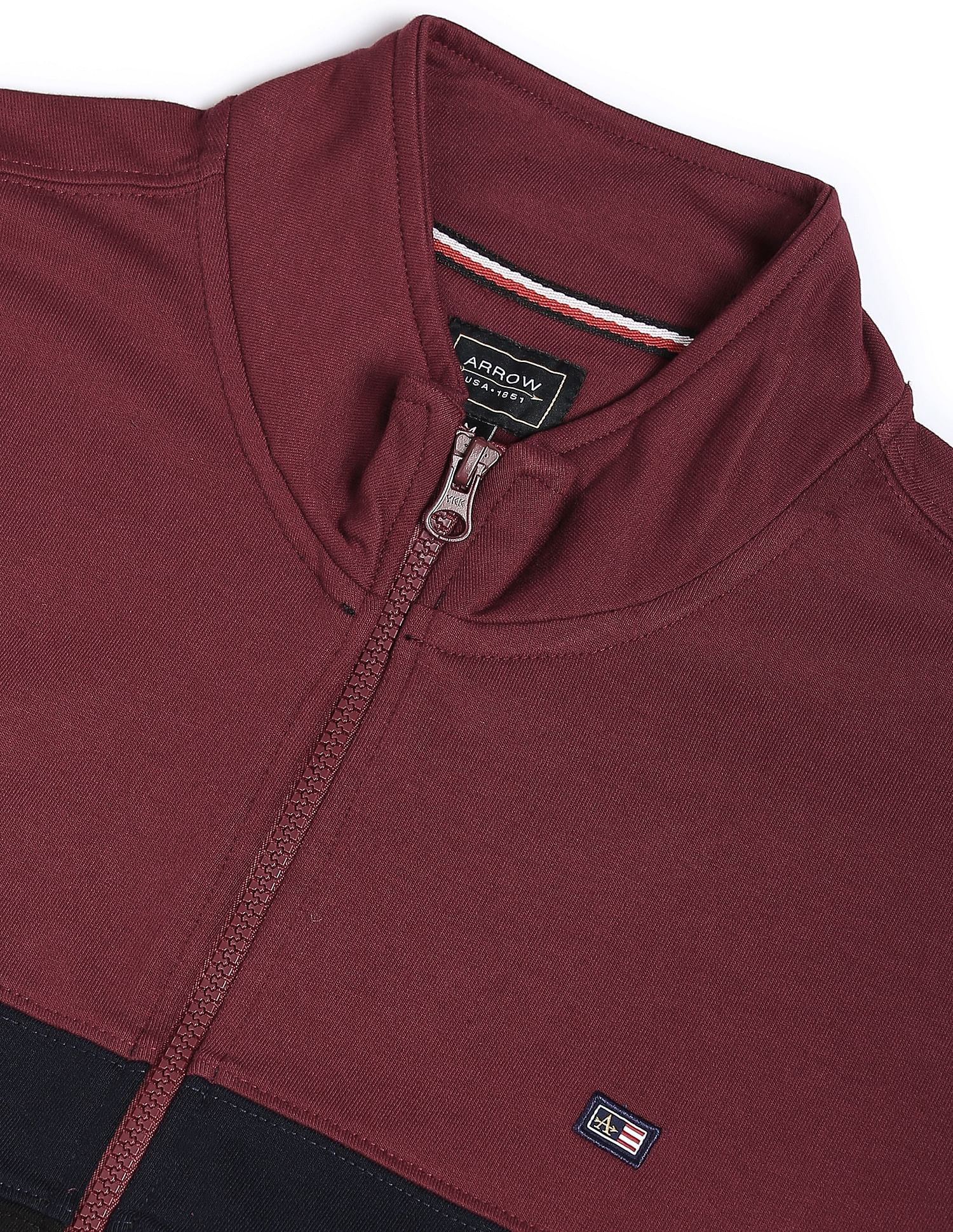 Arrow Sports High Neck Colour Block Sweatshirt