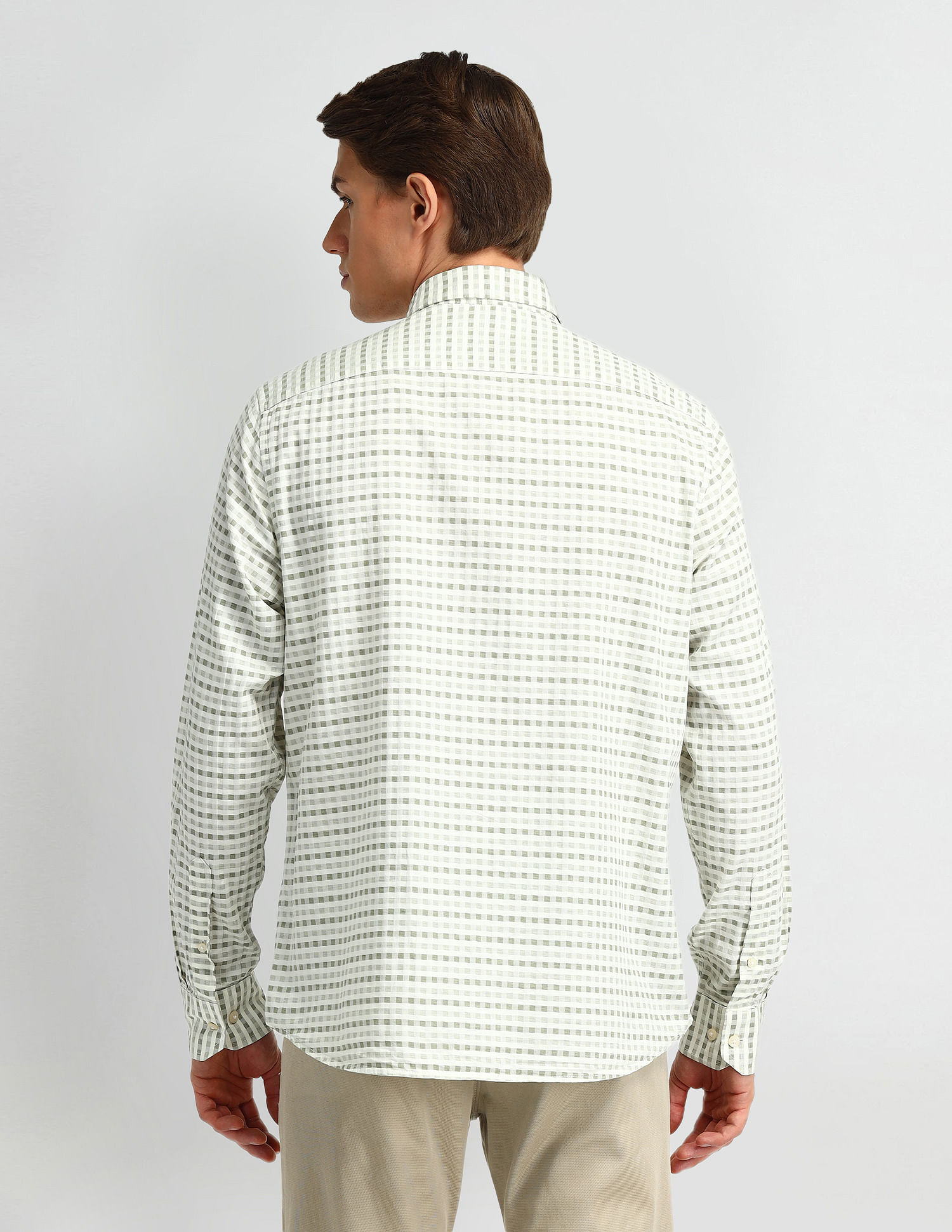 Arrow Sport Micro Checked Cotton Shirt