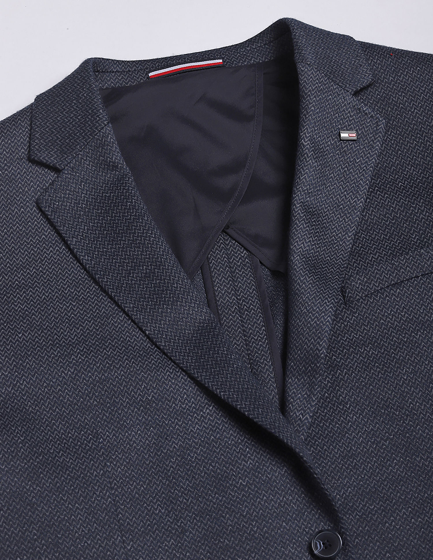 Tommy Hilfiger Self-Design Regular-Fit Polyester Blazer
