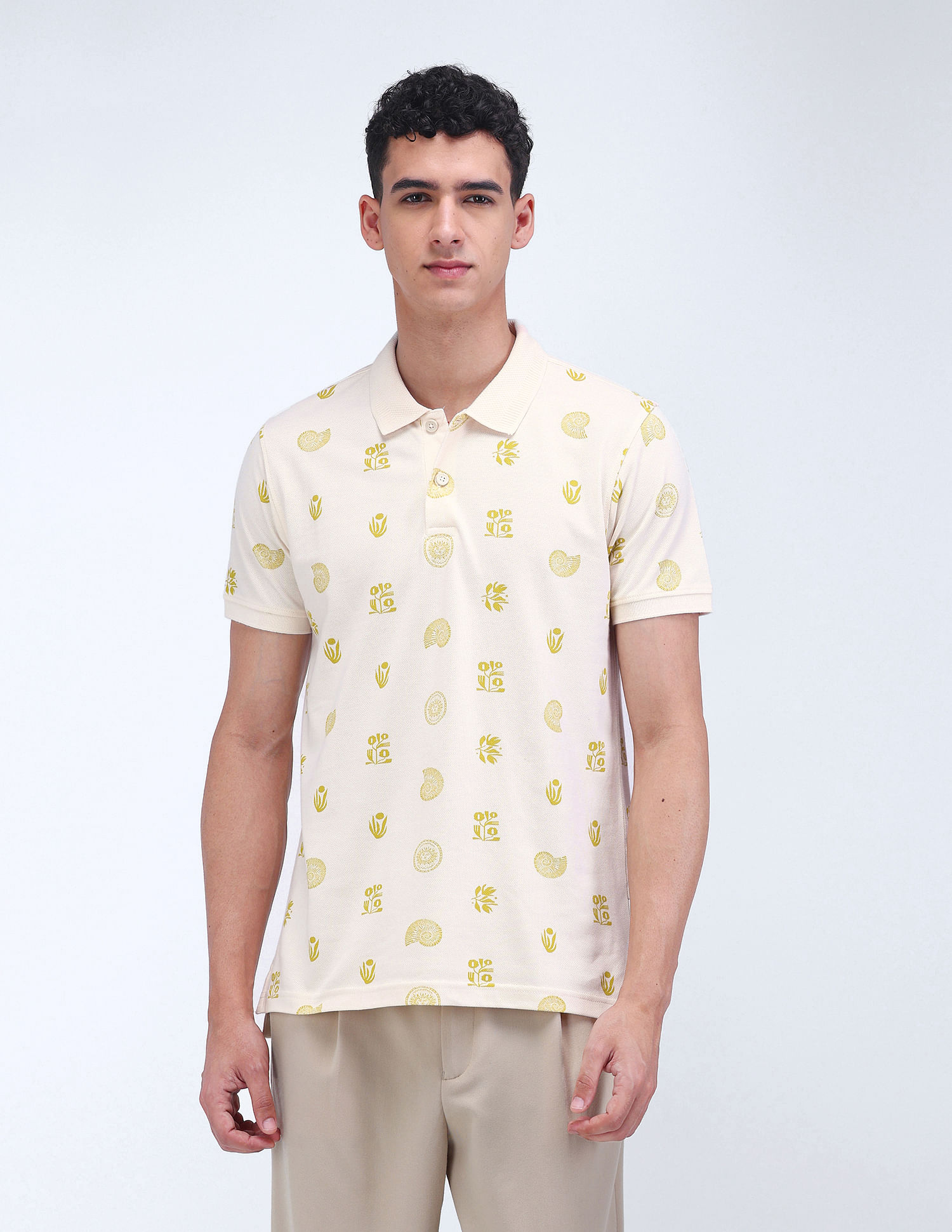 Flying Machine All-over Print Regular Polo Shirt