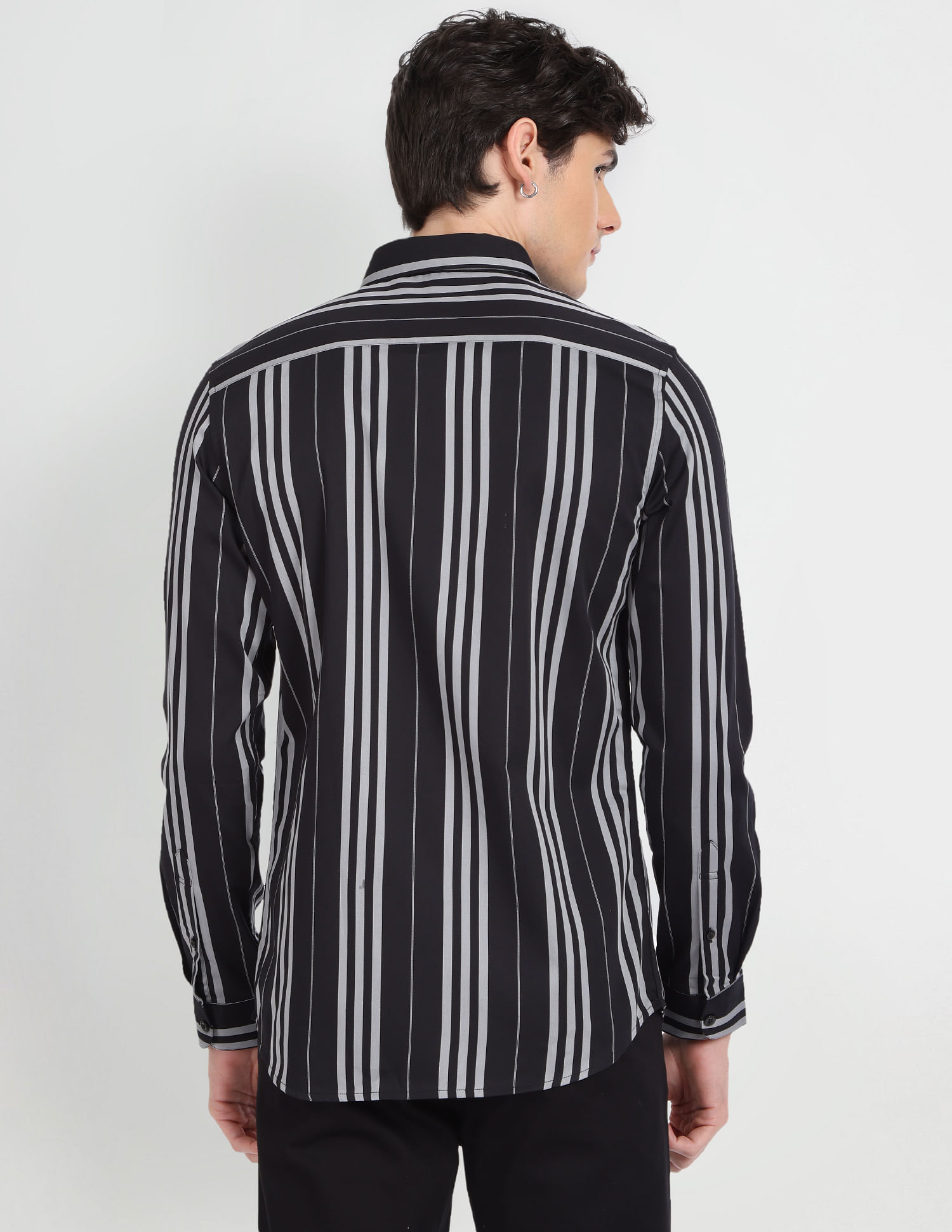 Flying Machine Vertical Stripe Slim Fit Shirt