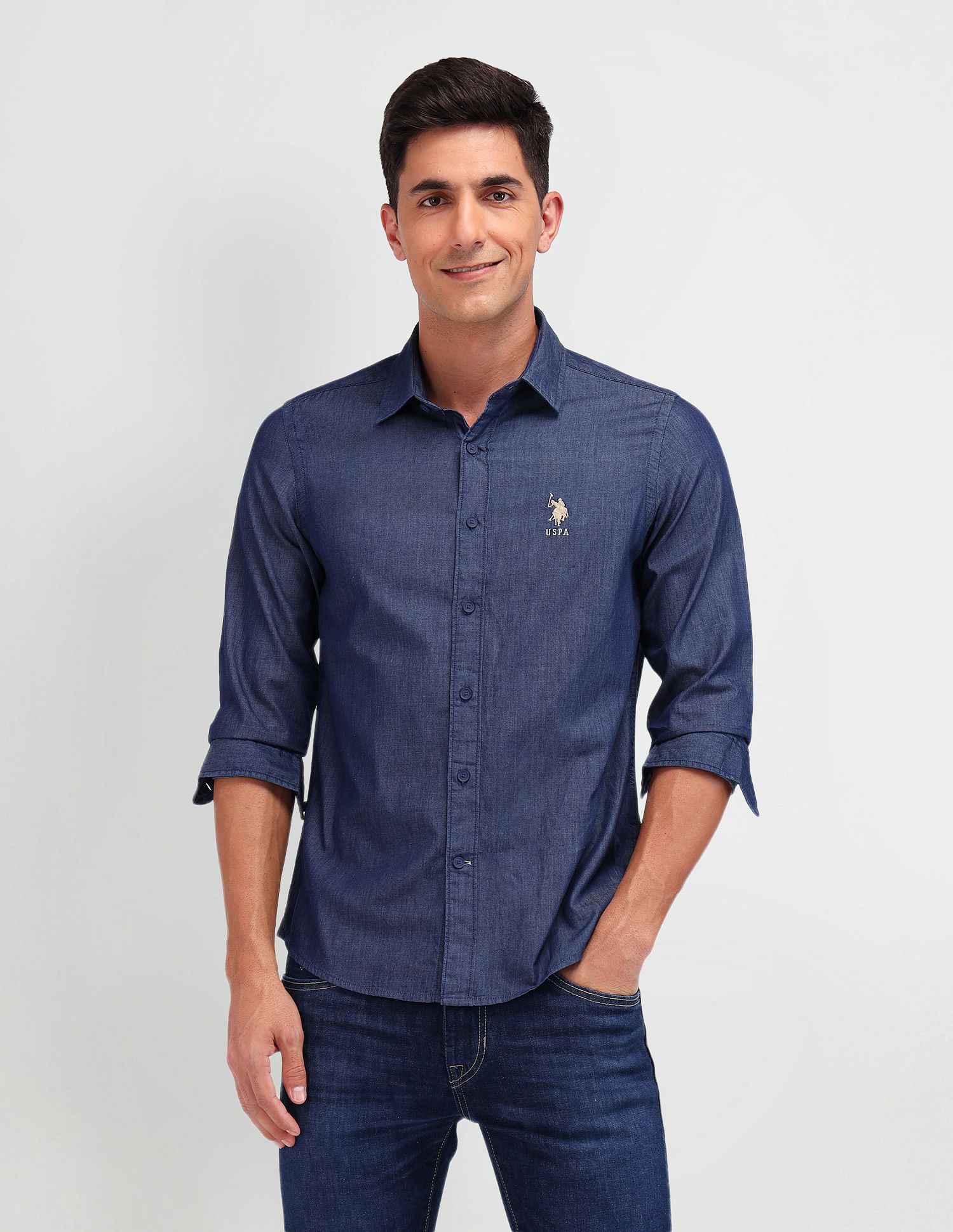 U.S. Polo Assn. Denim Co. Slim Fit Chambray Shirt