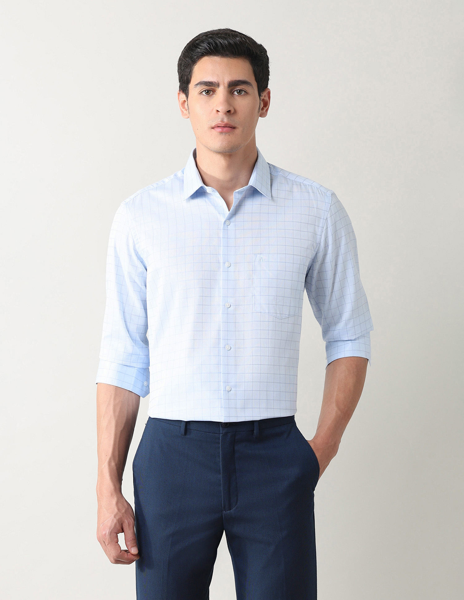 Arrow Windowpane Checked Manhattan Slim Fit Shirt