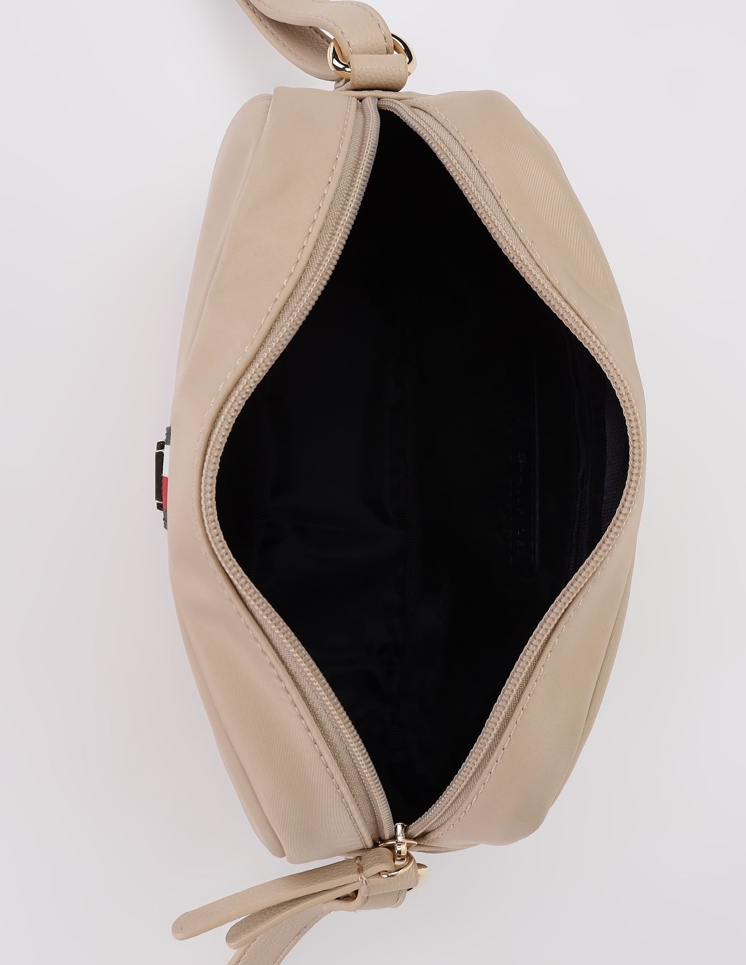 Tommy Hilfiger Solid Beige Nylon Sling Bag