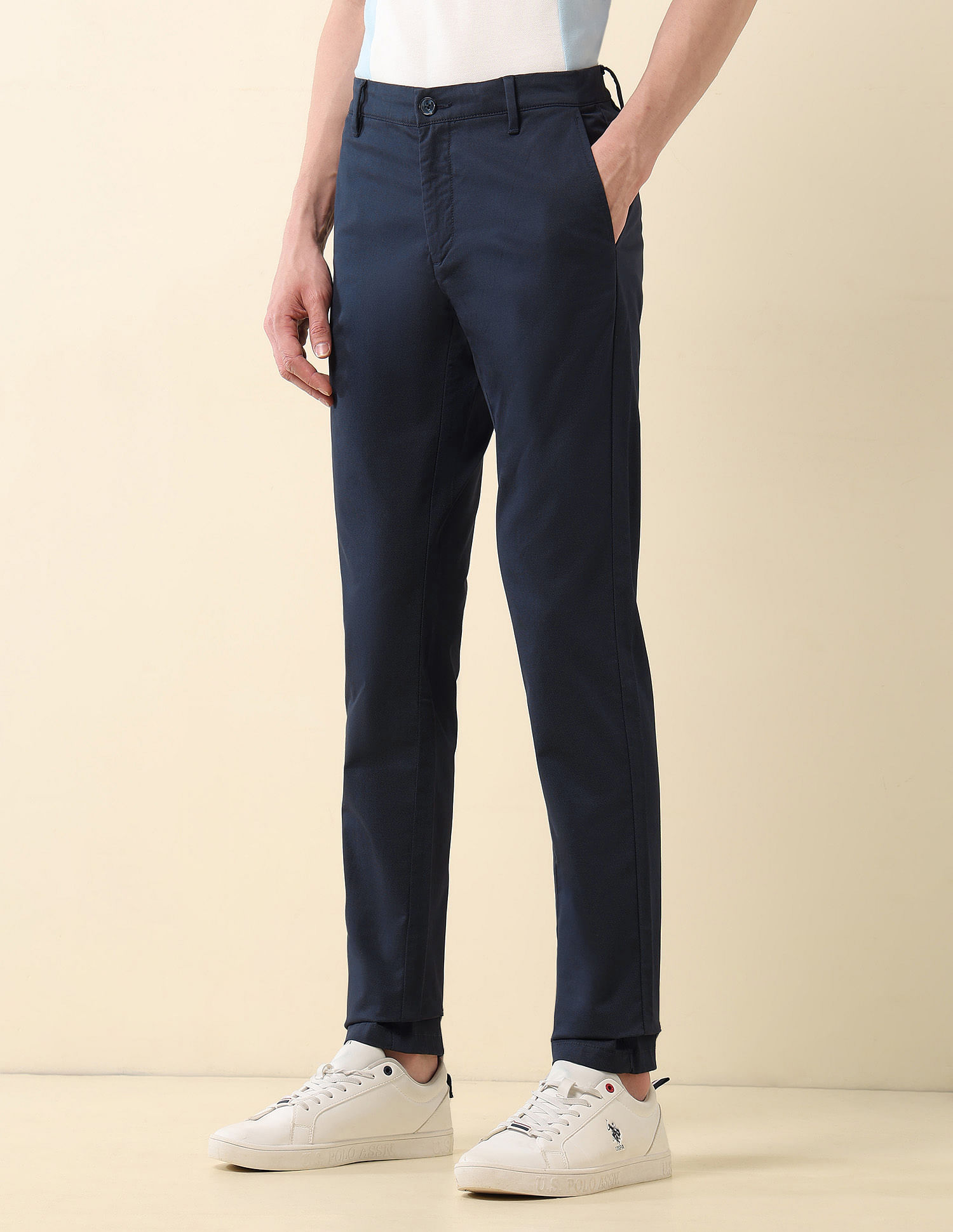 U.S. Polo Assn. Textured Austin Slim Fit Trousers