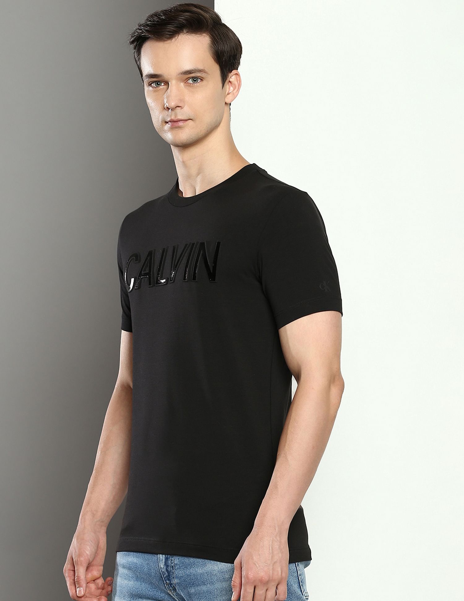 Buy Calvin Klein Jeans Regular Fit Embossed T-Shirt - NNNOW.com