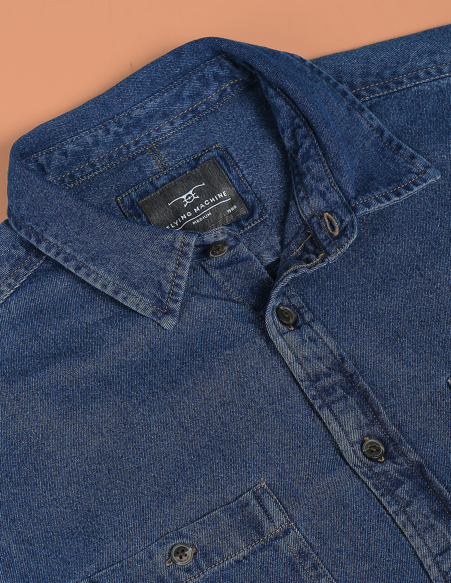 Flying Machine Patch Pocket Twill Denim Shirt