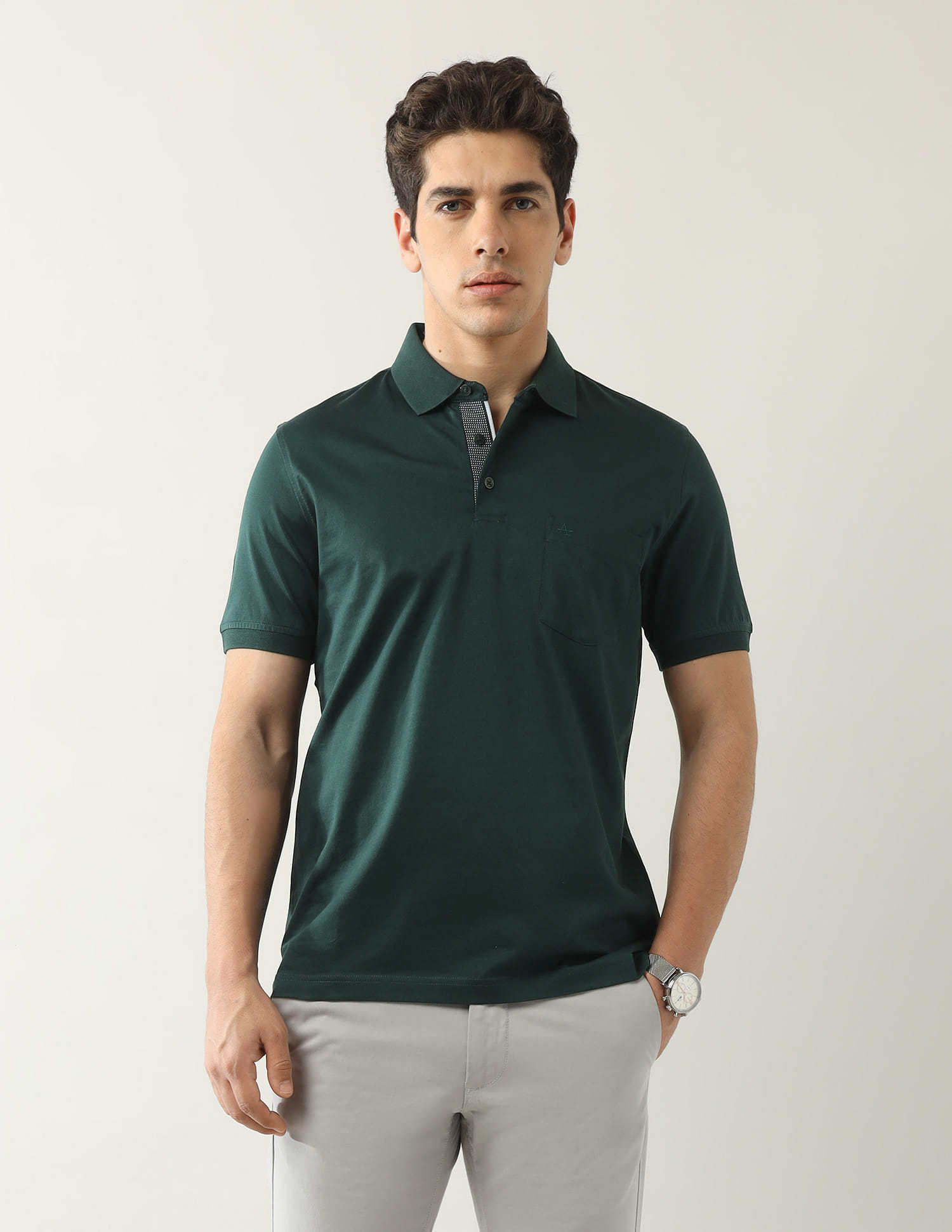 Buy Arrow Solid Pure Cotton Polo Shirt