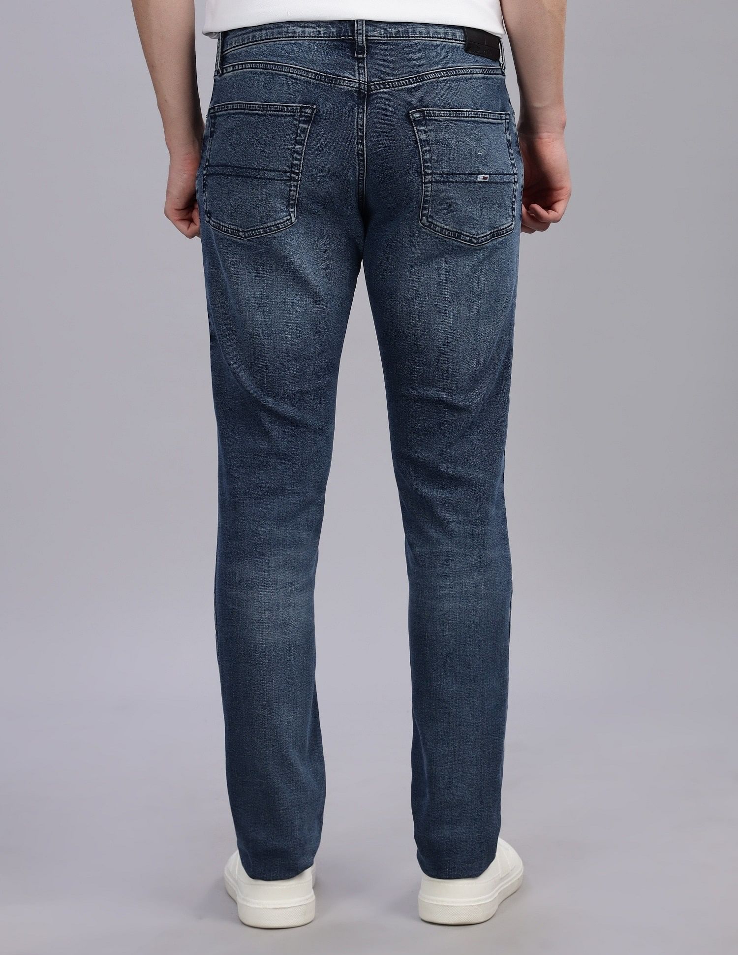 Tommy Hilfiger Mid-Wash Slim-Fit Mid Rise Jeans