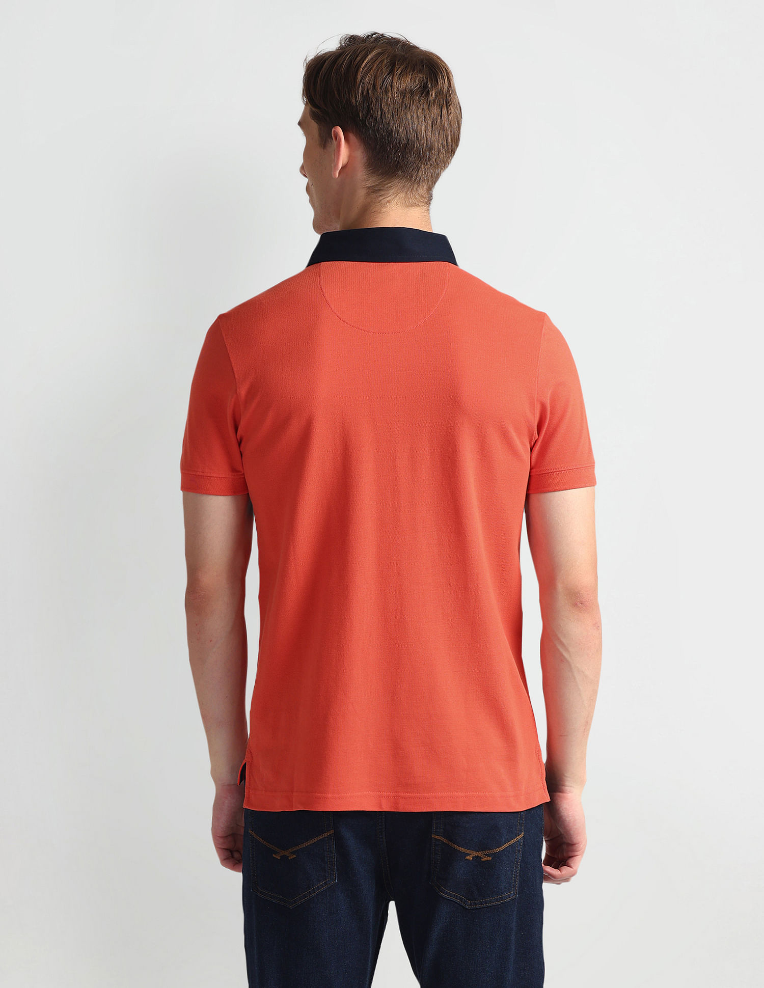 U.S. Polo Assn. Denim Co. Ribbed Collar Stripe Polo Shirt