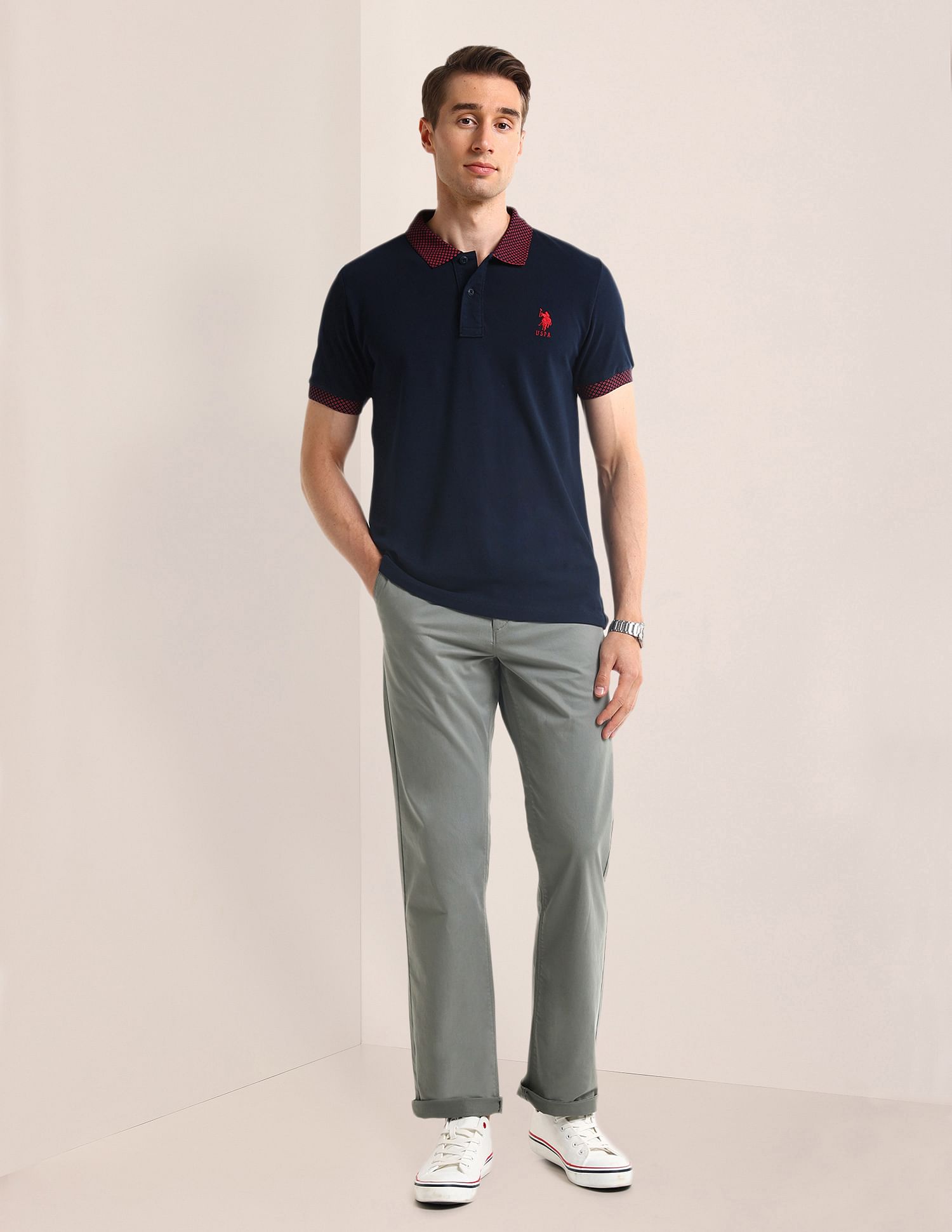U.S. Polo Assn. Riley Straight Fit Mid Rise Trousers