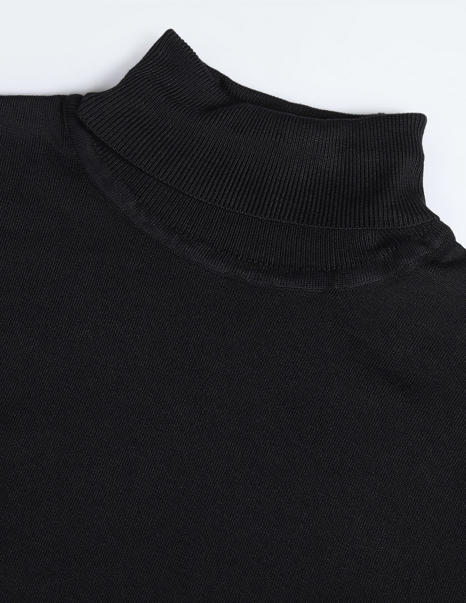 Flying Machine Turtleneck Solid Sweater