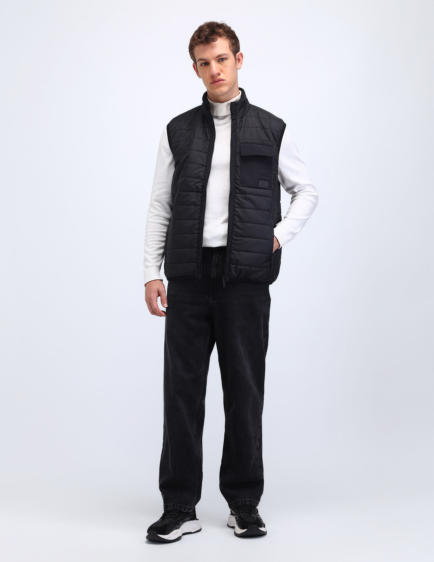 Flying Machine Regular Fit Solid Padded Jacket