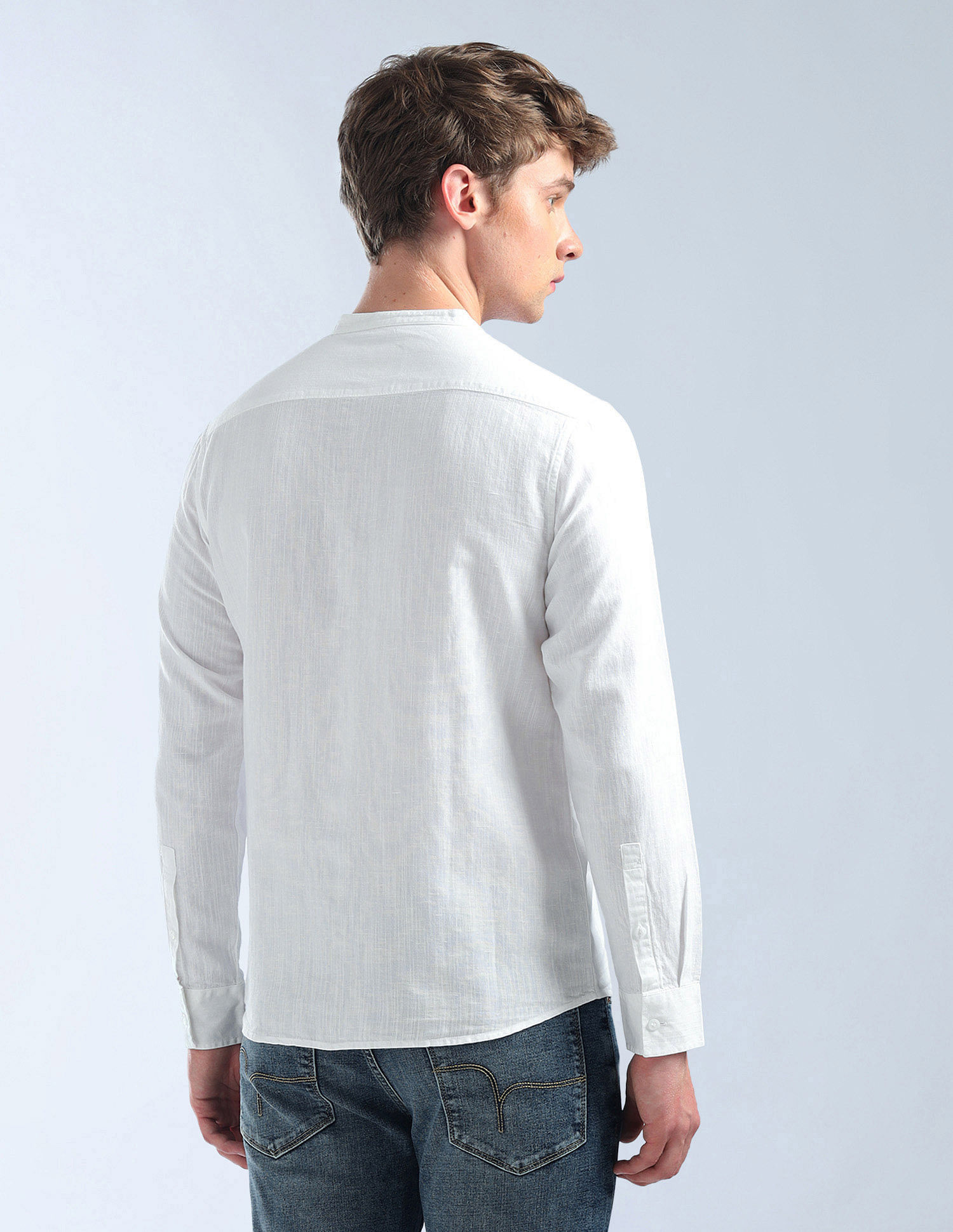 Flying Machine Textured Pattern Regular Fit Shirt