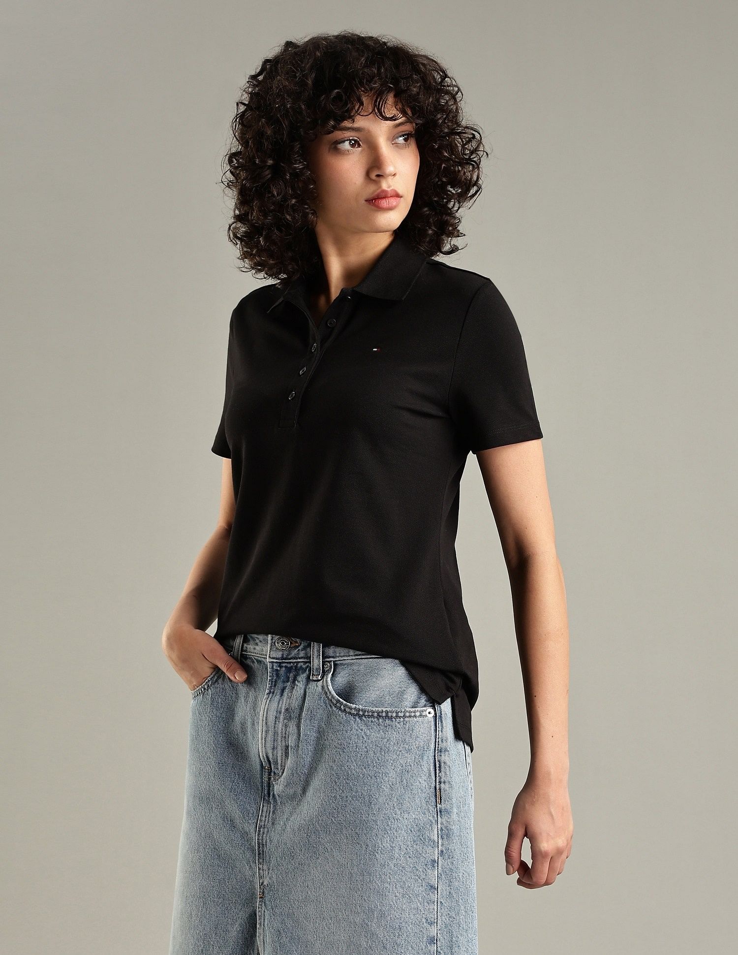 Tommy Hilfiger Solid Regular-Fit Cotton Polo T-Shirt