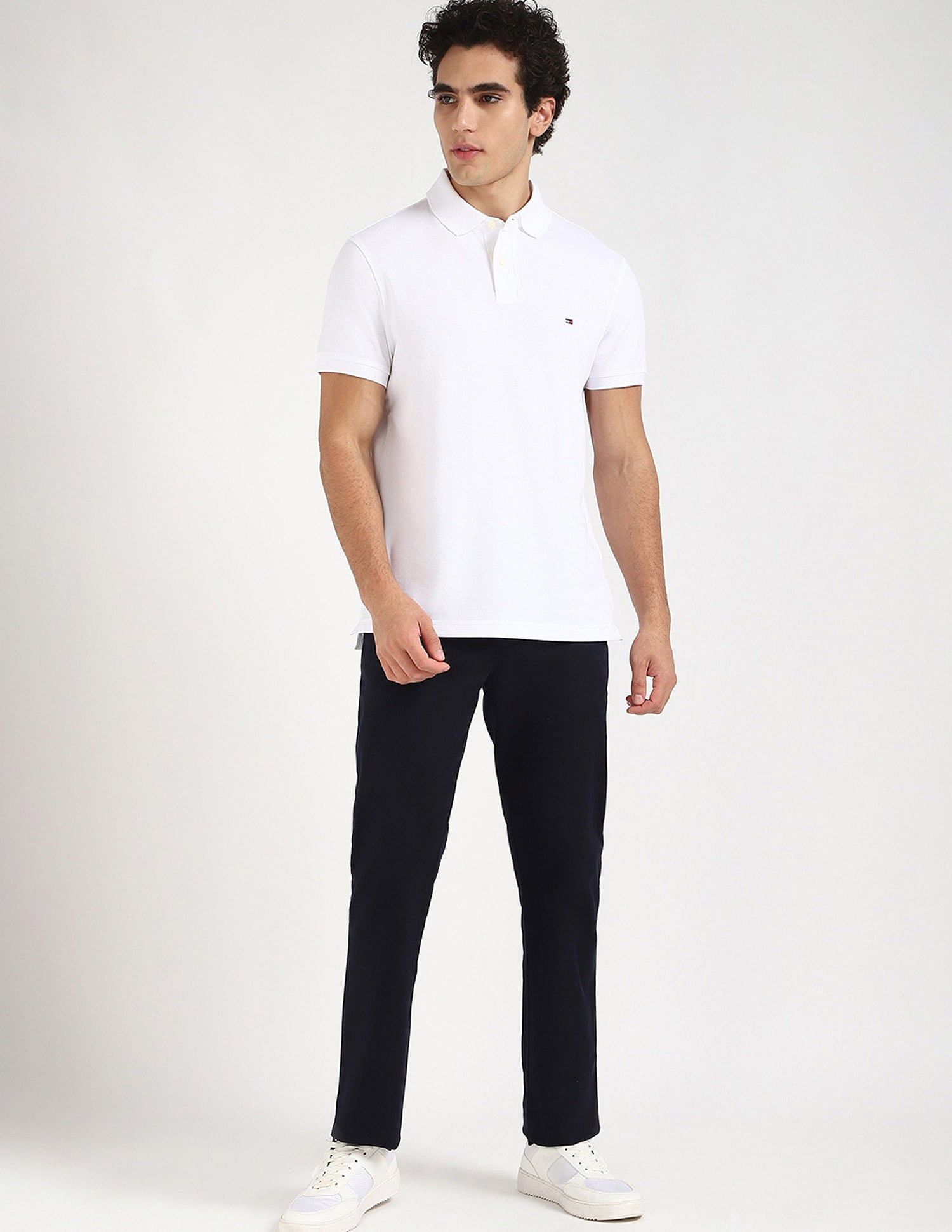 Tommy Hilfiger Solid Regular-Fit Cotton Polo T-Shirt