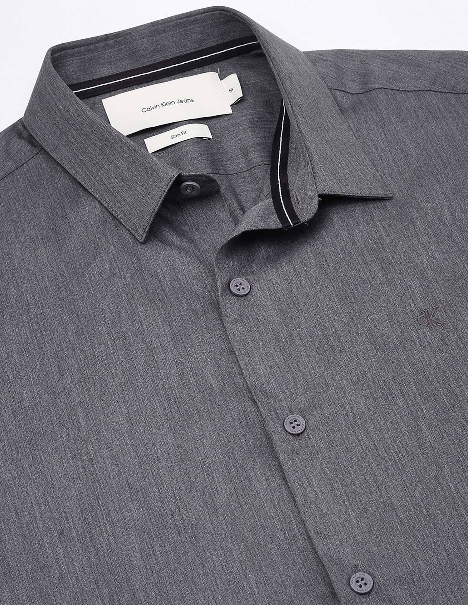 Buy Calvin Klein Jeans Solid Slim-Fit Satin Woven Shirt - NNNOW.com Buy Calvin Klein Jeans Solid Slim-Fit Satin Woven Shirt - NNNOW.com