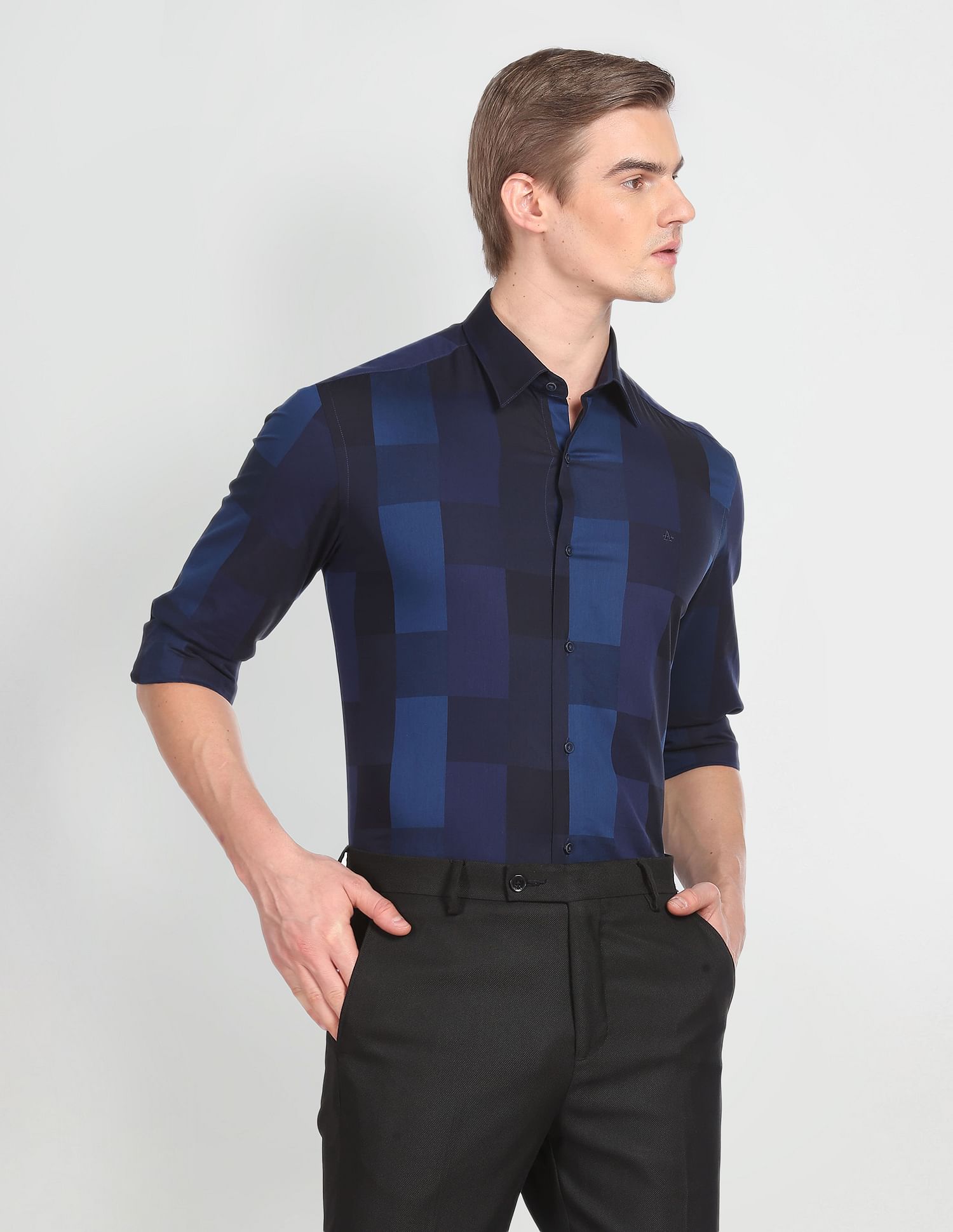 Arrow Newyork Colour Block Cotton Twill Shirt