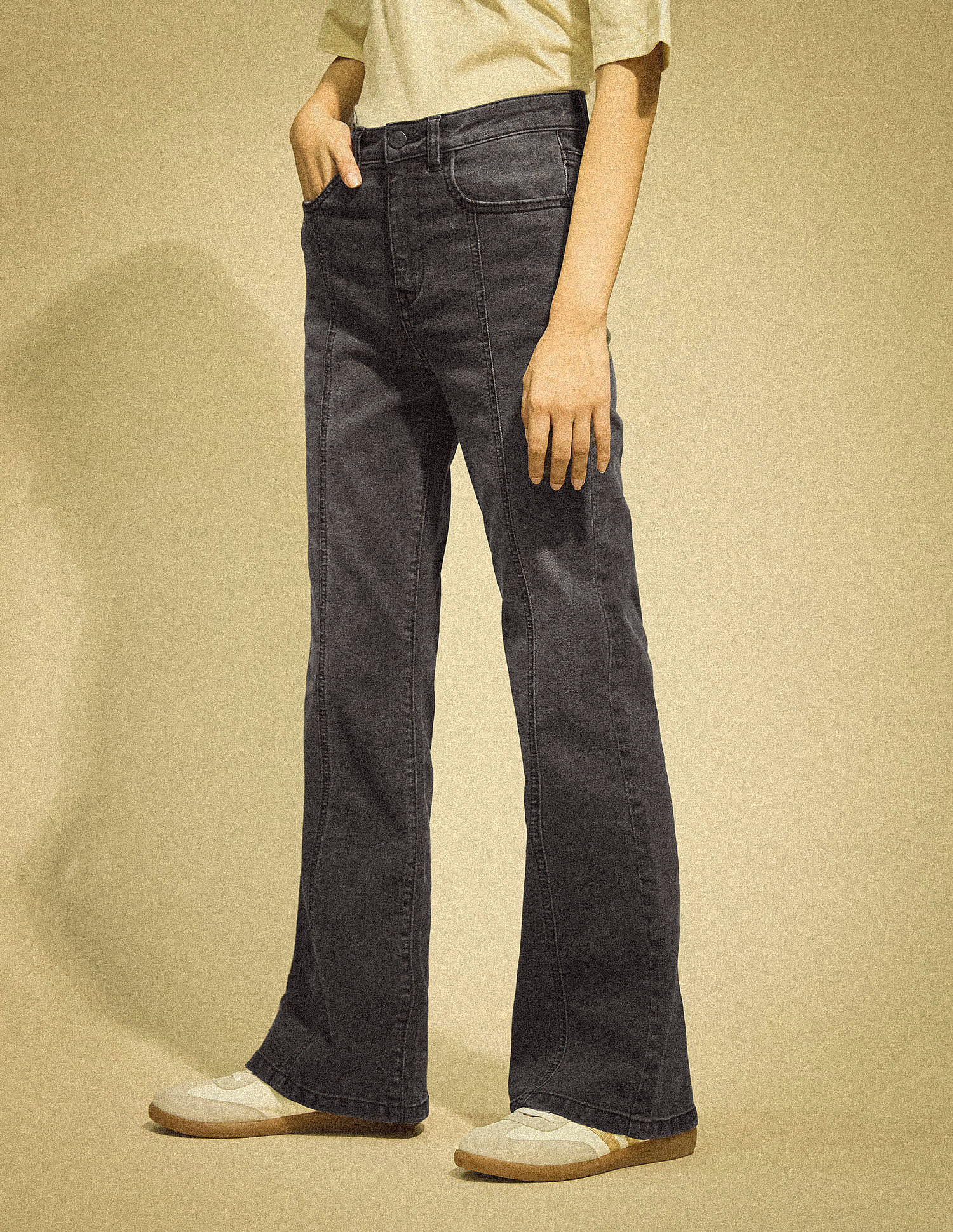 Flying Machine Women High Waist Flared Panneled Jeans