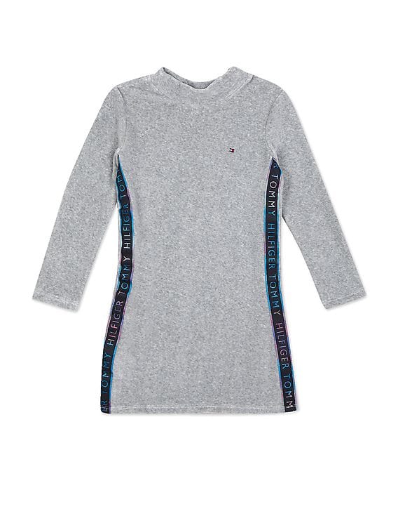 Buy Tommy Hilfiger Kids Girls Grey Long Sleeve Bodycon Dress