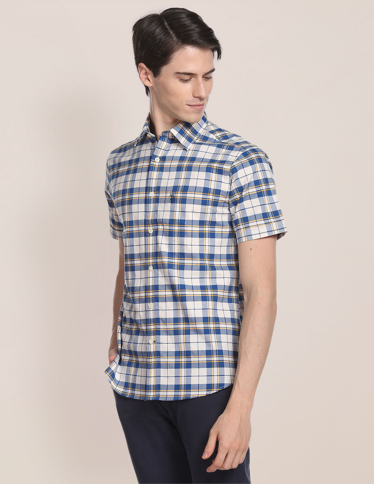 Oxford Check Cotton Casual Shirt