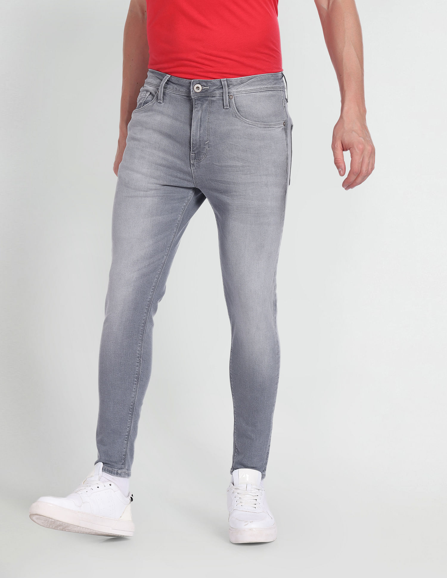 Flying Machine Mid Rise Skinny Fit Crop Jeans