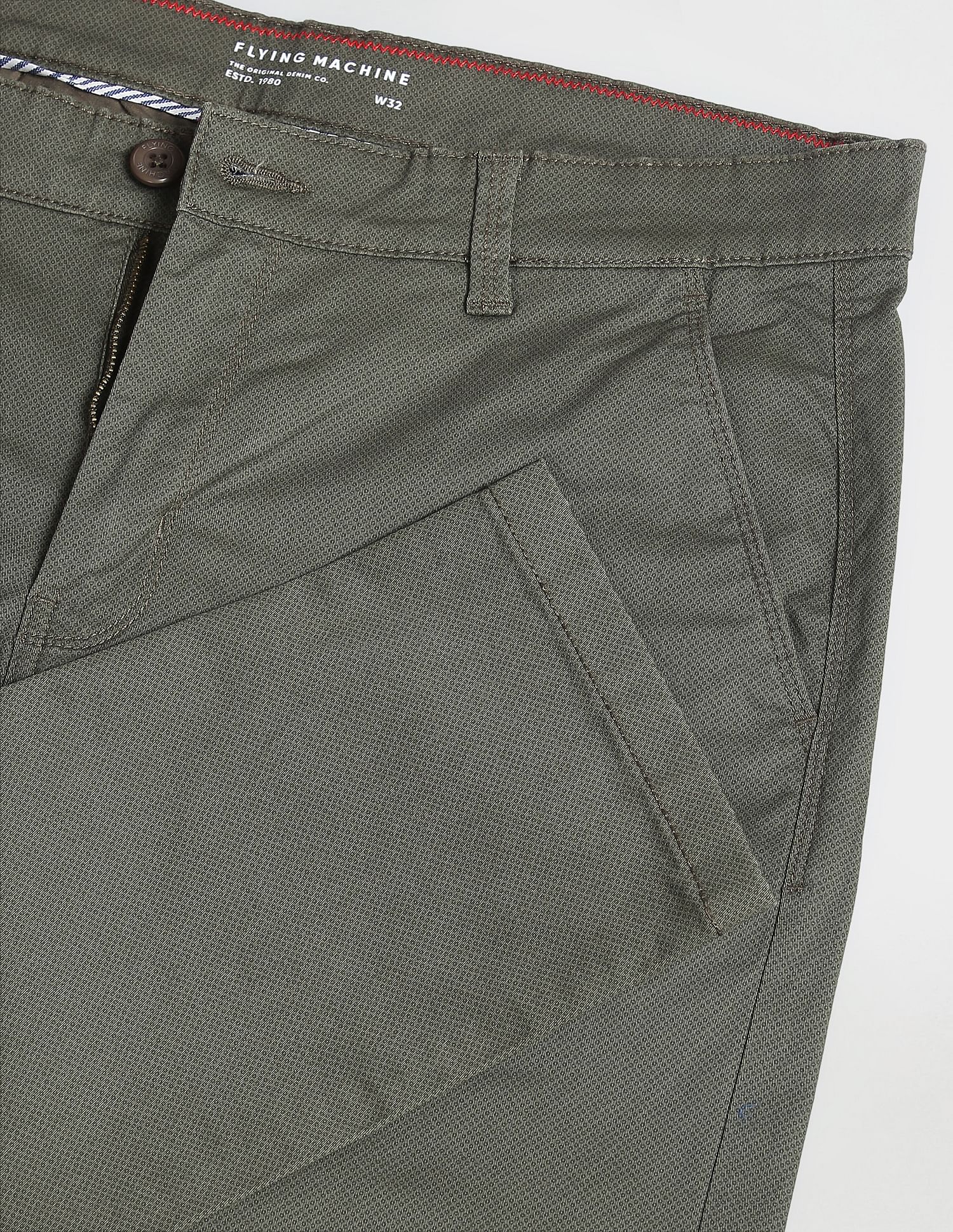 Flying Machine Twill Geometric Print Trousers