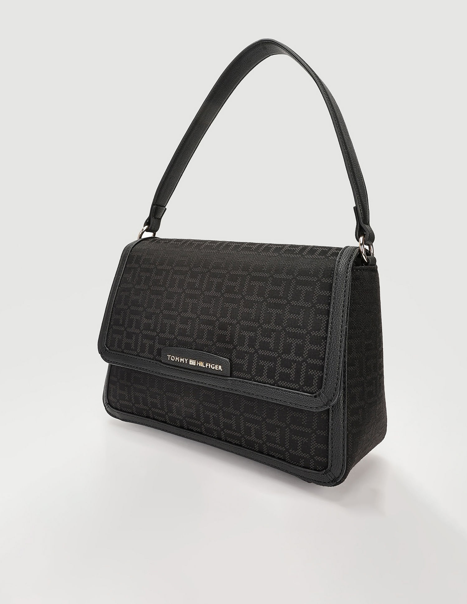 Tommy Hilfiger Printed Black Polyester Sling Bags