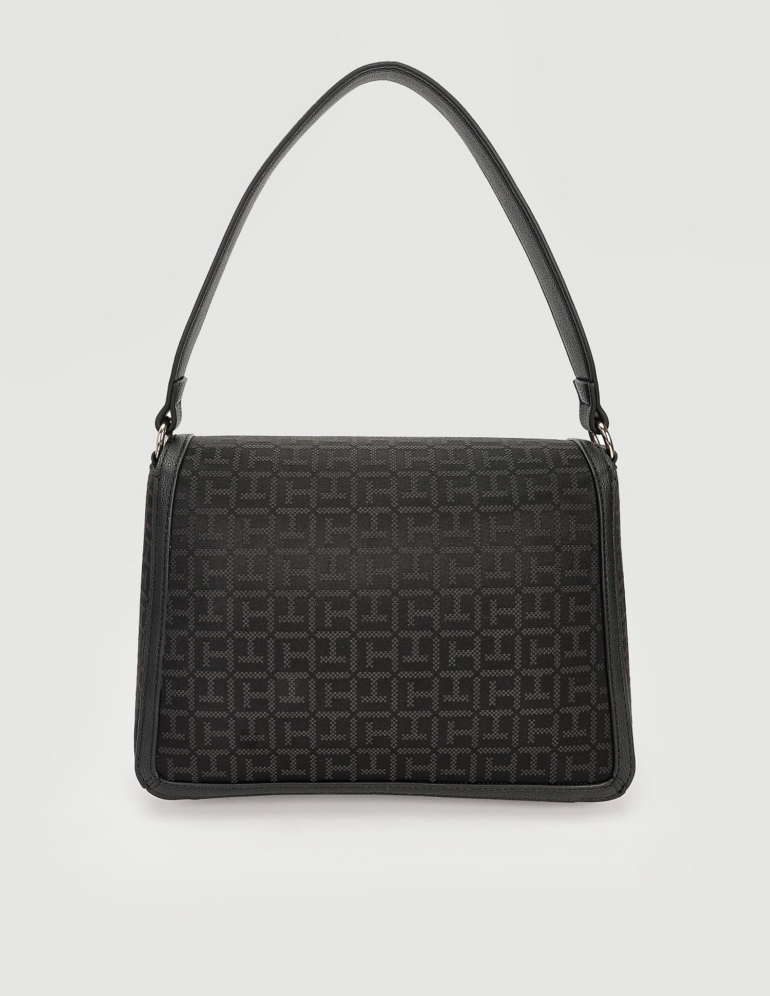 Tommy Hilfiger Printed Black Polyester Sling Bags