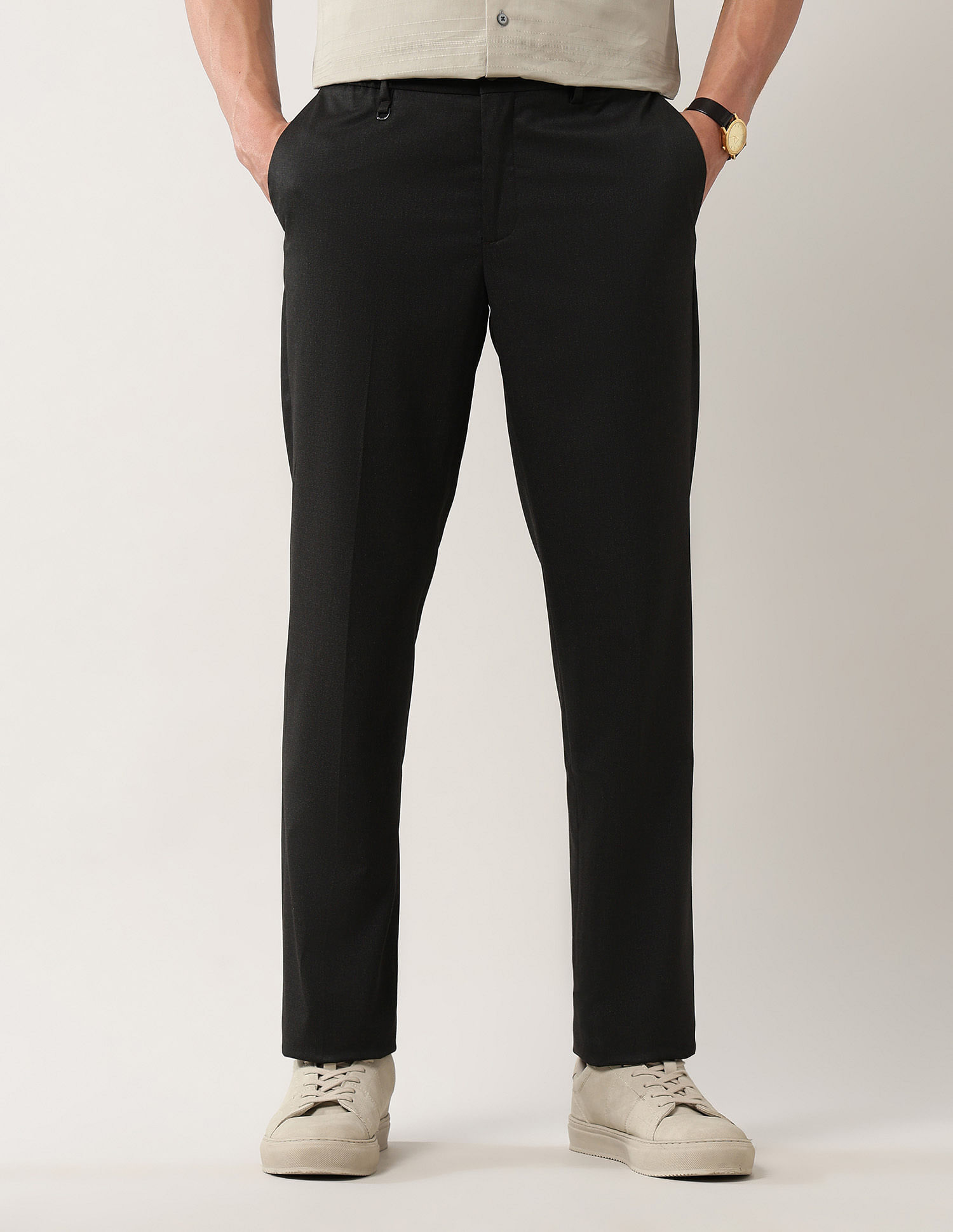 Arrow Newyork Mid Rise Dobby Trousers