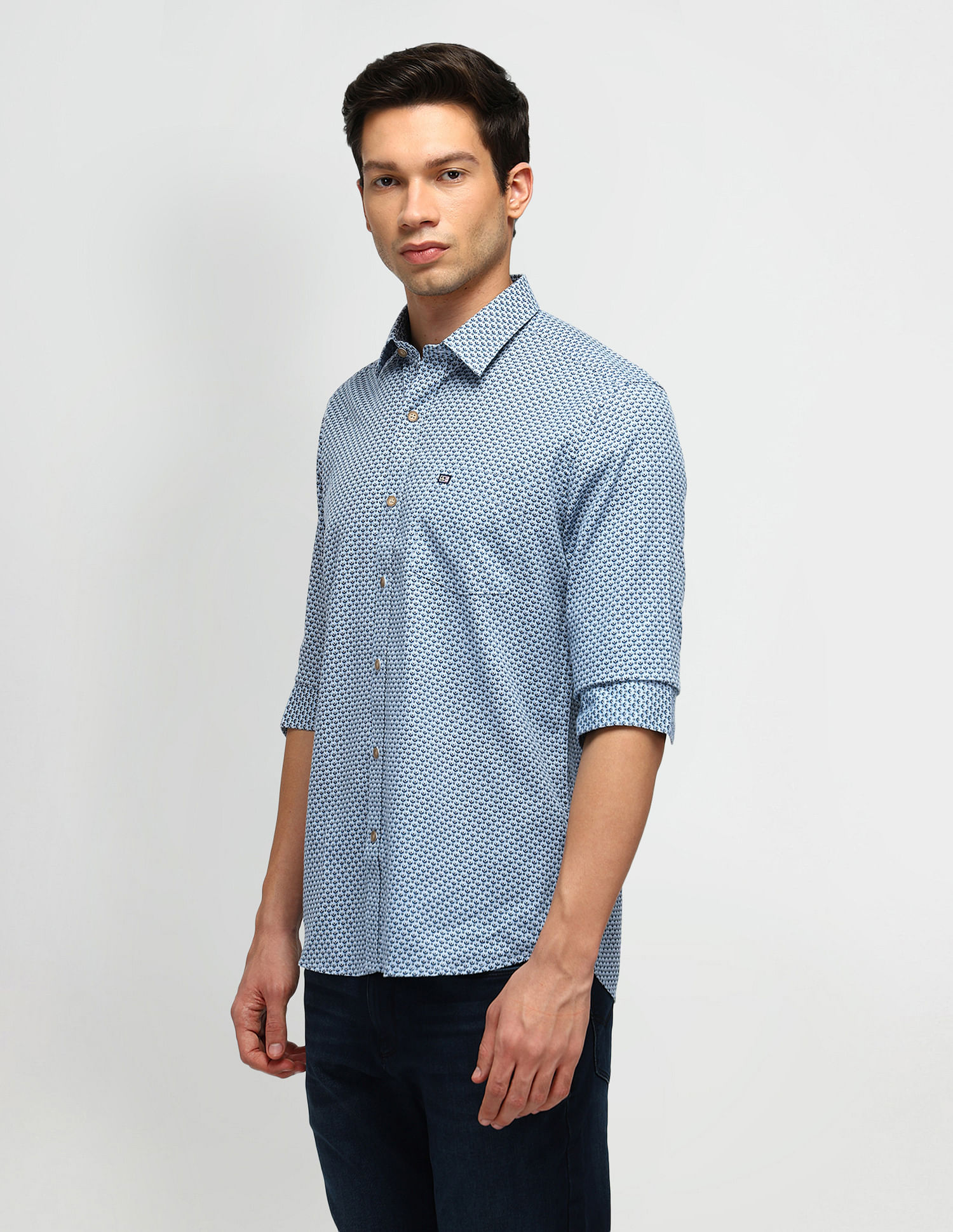 Arrow Sport Slim Fit Geometric Pattern Shirt