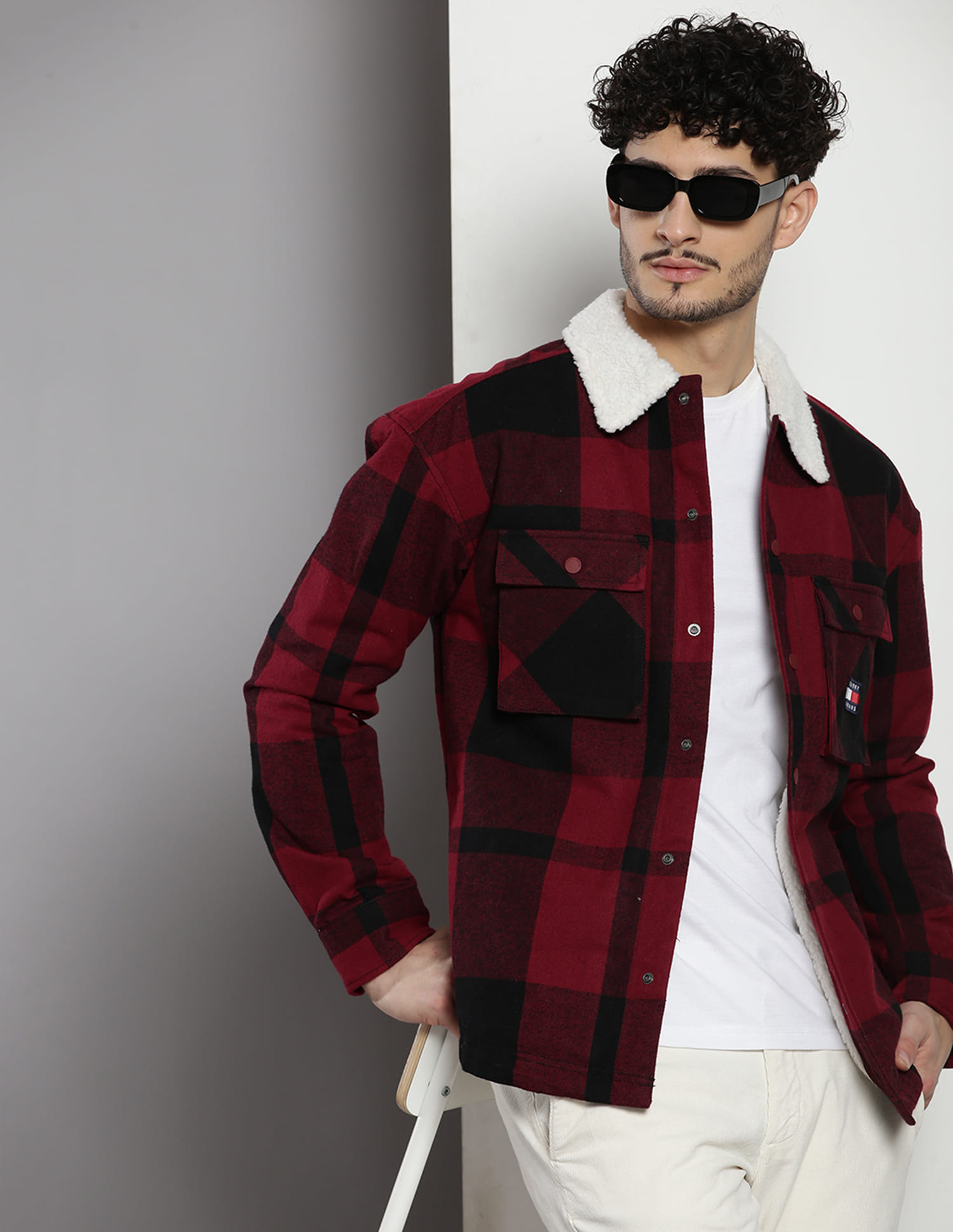 Buy Tommy Hilfiger Sherpa Lined Check Shacket - NNNOW.com