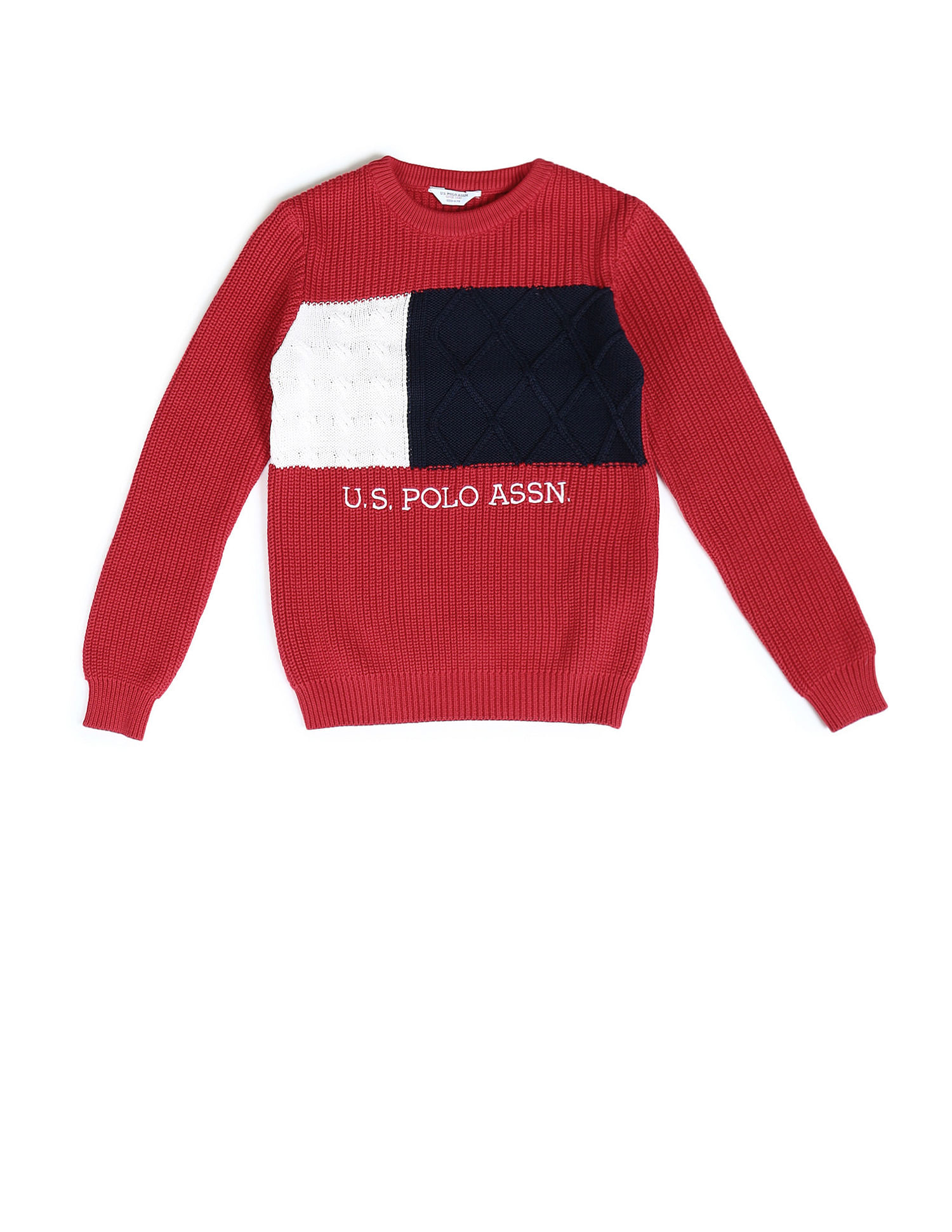 U.S. Polo Assn. Kids Boys Printed Regular Fit Sweater