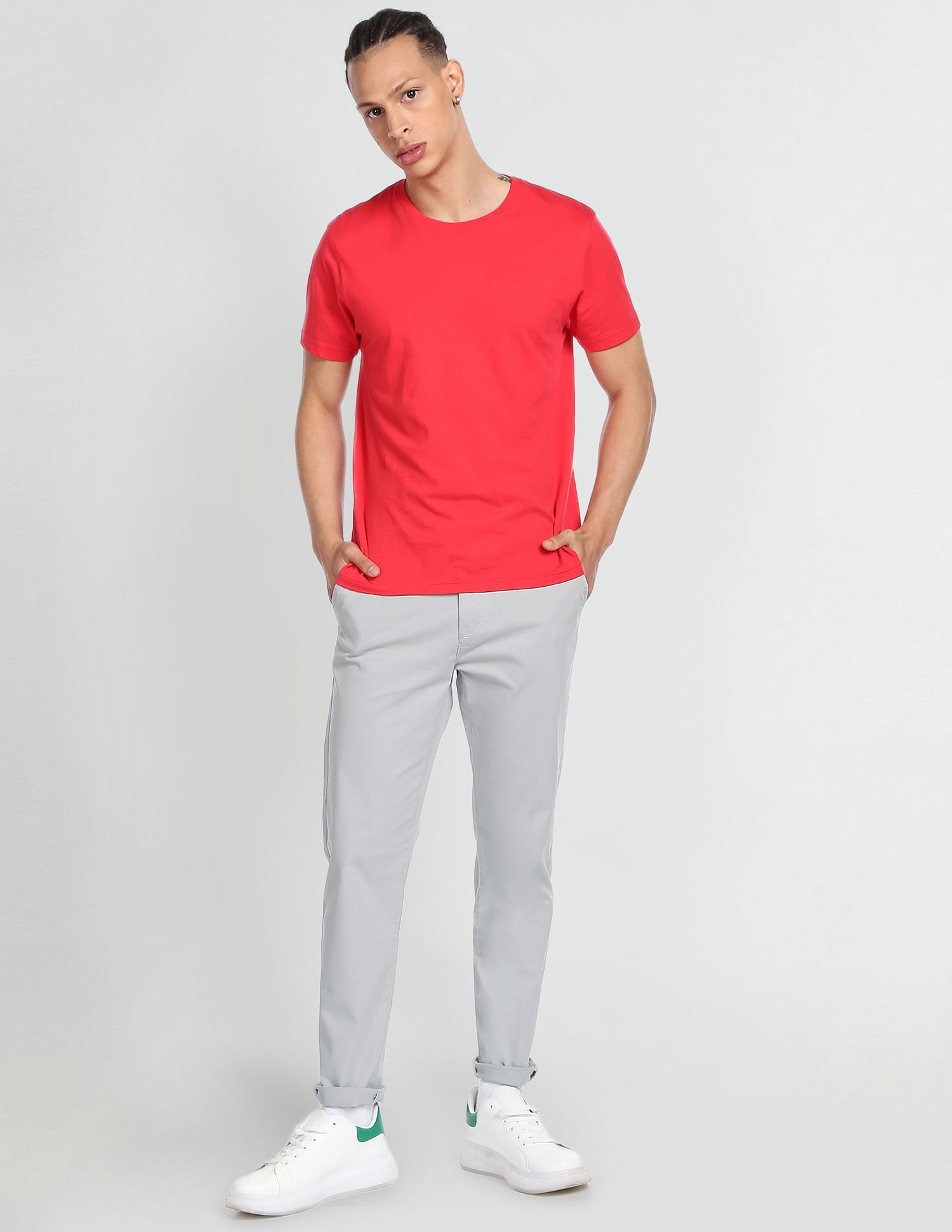 Flying Machine Twill Solid Trousers