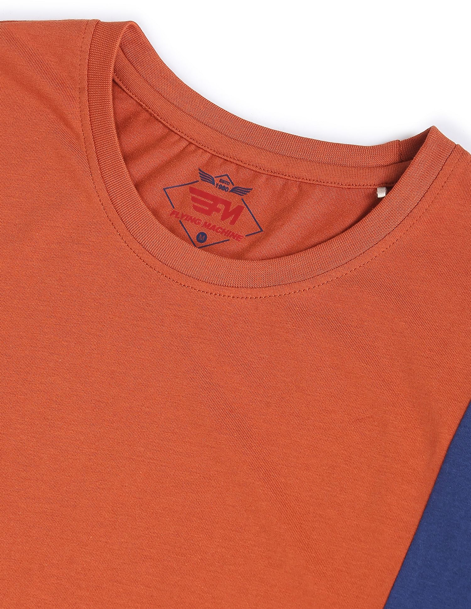 Flying Machine Pure Cotton Colour Block T-Shirt