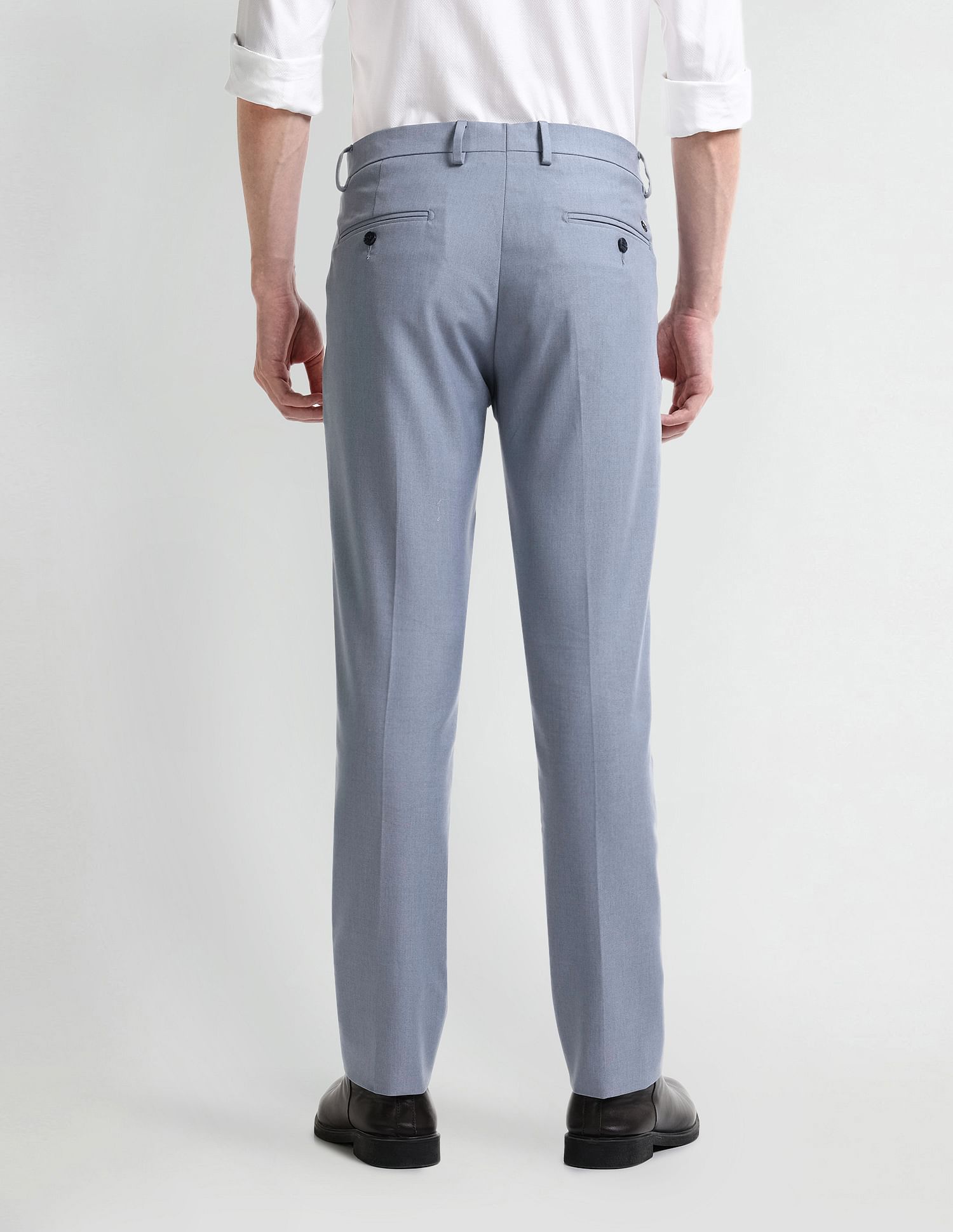 Arrow Slim Fit Self-Design Trousers