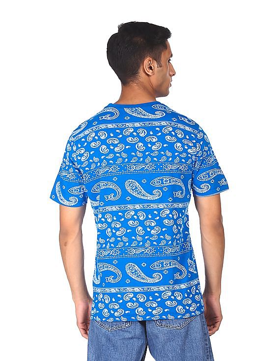 Aeropostale Men Blue Crew Neck Printed T-Shirt