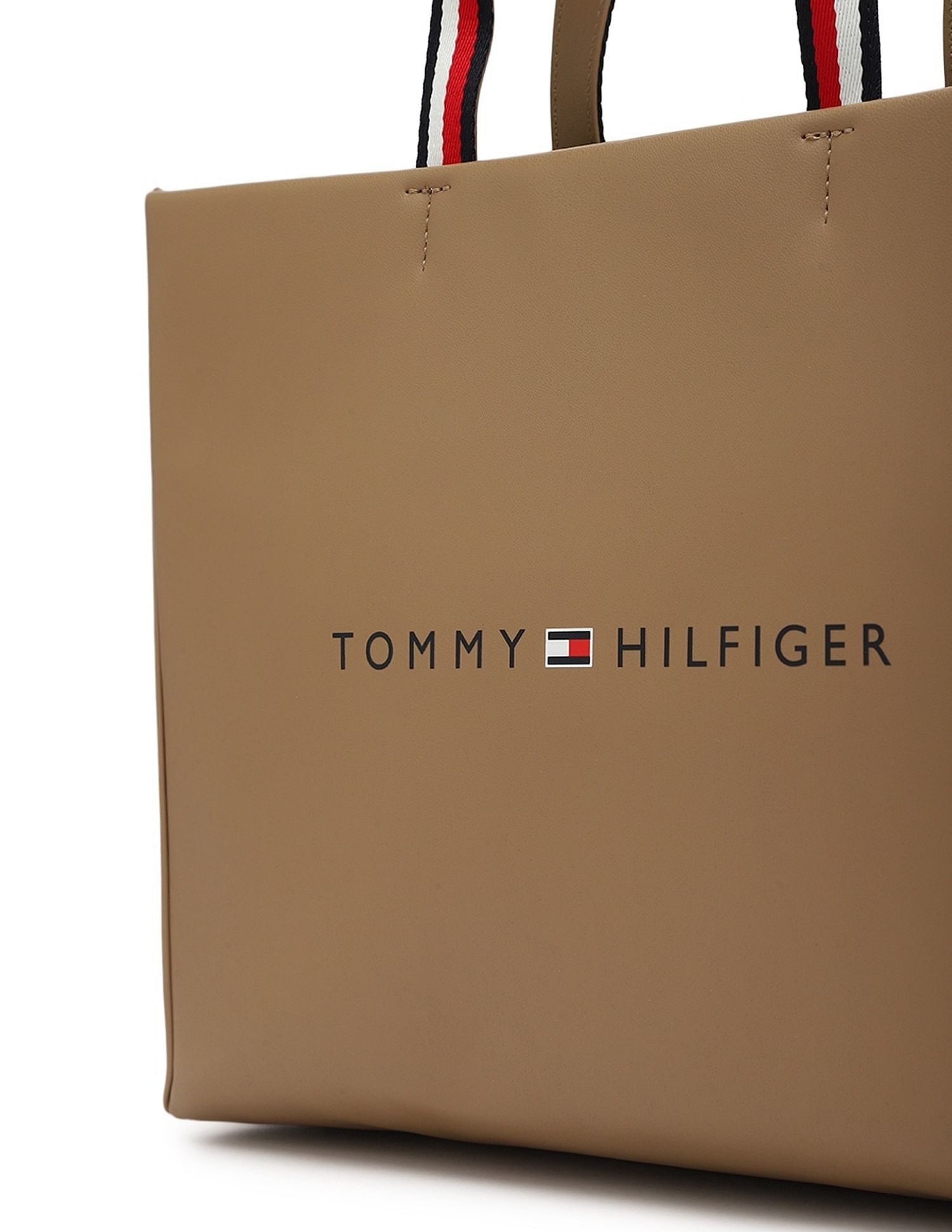 Tommy Hilfiger Logo Khaki Pu Handbags
