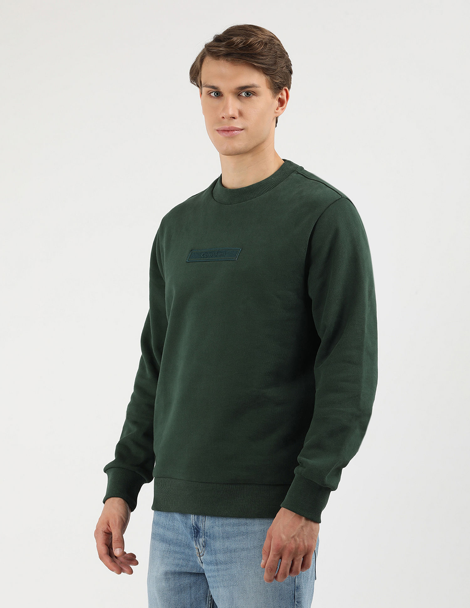 Calvin Klein Jeans Embroidered Logo Crew Neck Sweatshirt