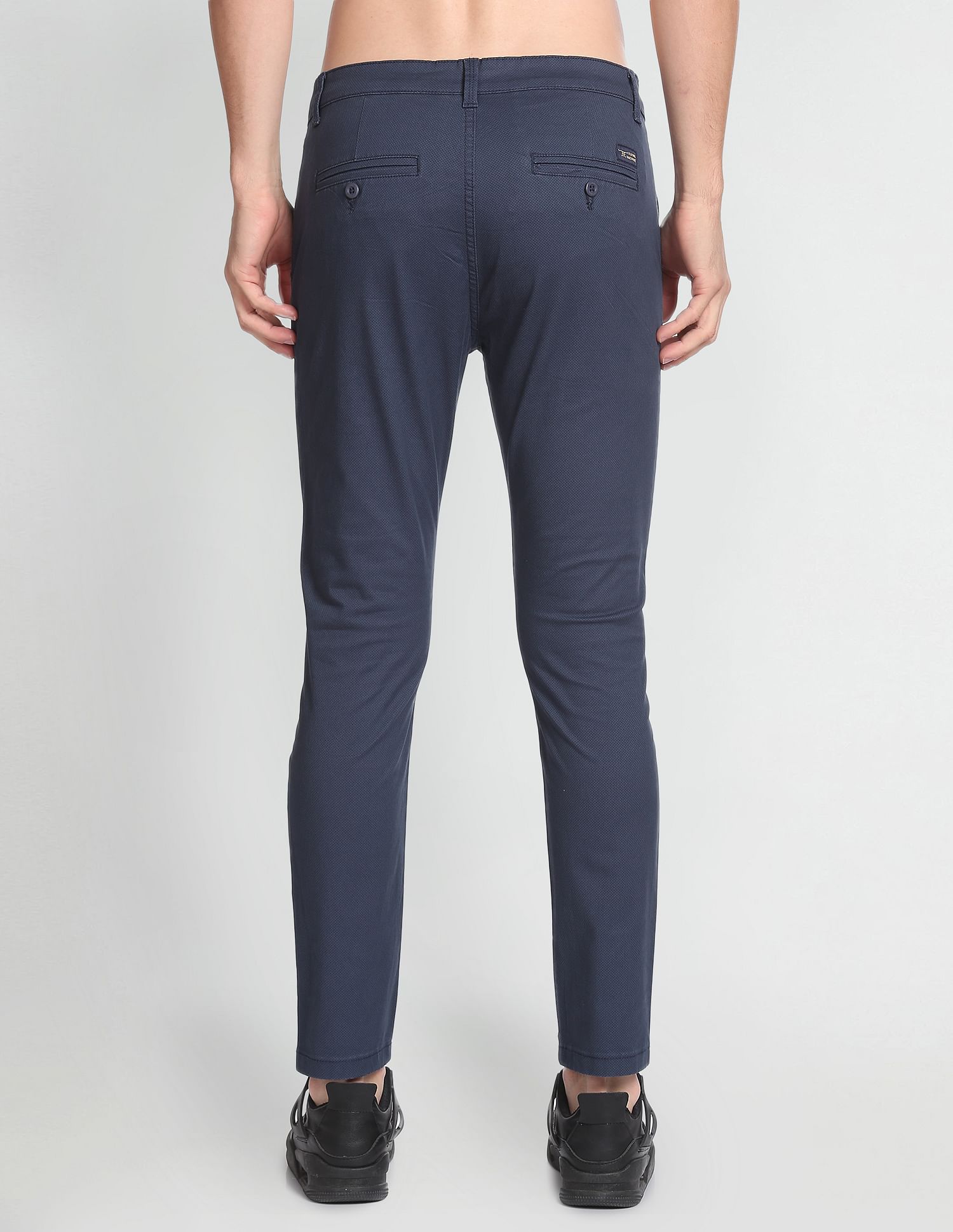 Flying Machine Twill Geometric Print Trousers