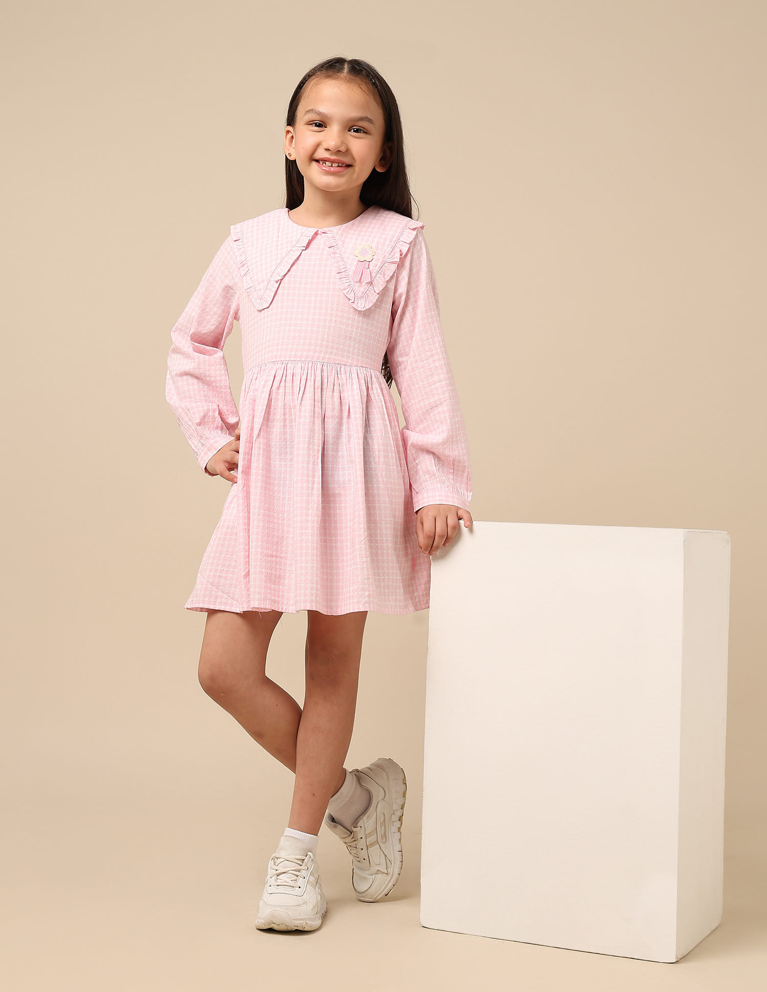 yk girls self design a-line dress product info and reviews Buy YK Girls Self Design Printed A-Line Dress - Dresses for Girls 31855269