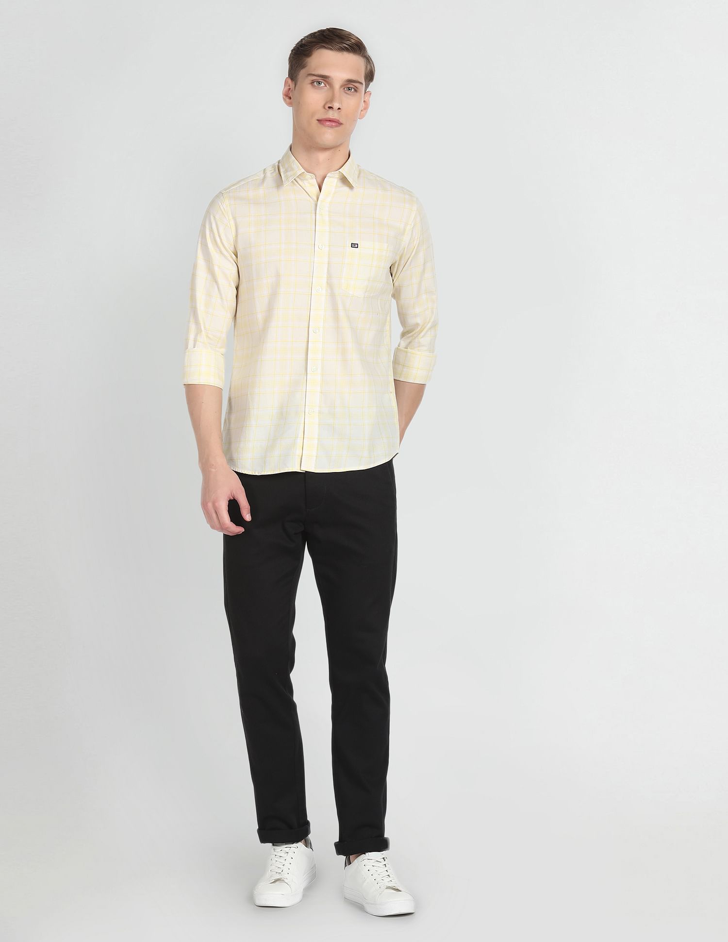 Arrow Sports Spread Collar Tartan Check Shirt