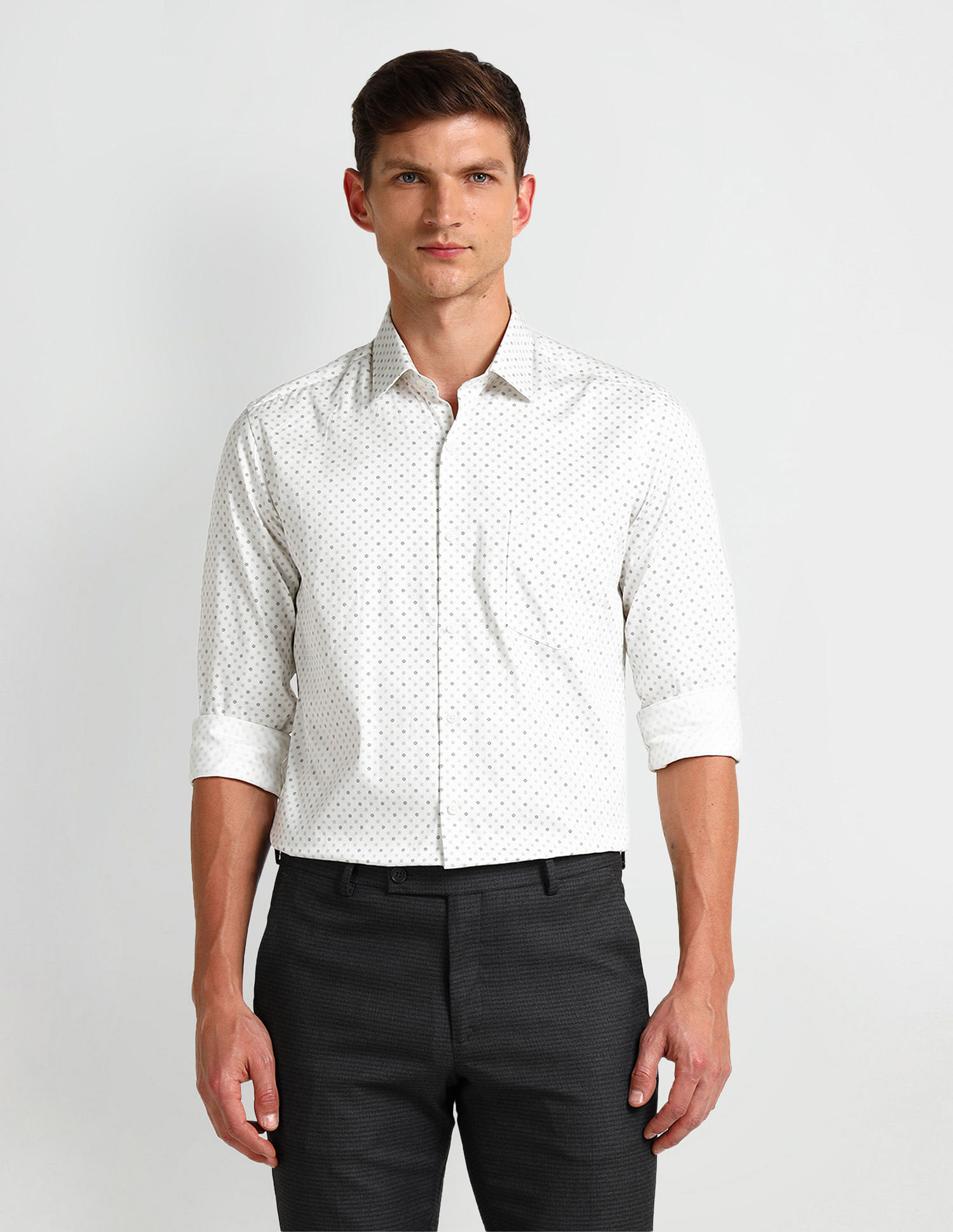 Arrow Manhattan Slim Satin Weave Shirt