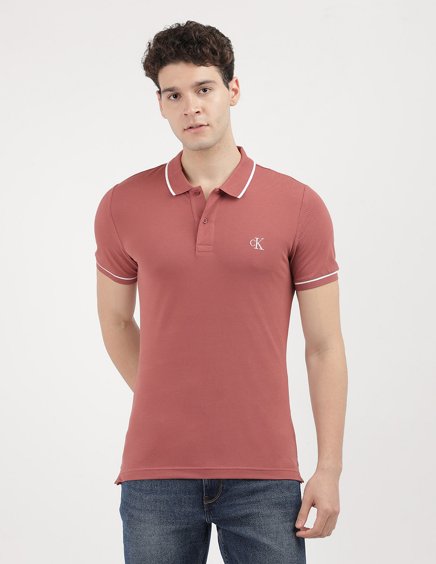 Calvin klein collar t shirt best sale