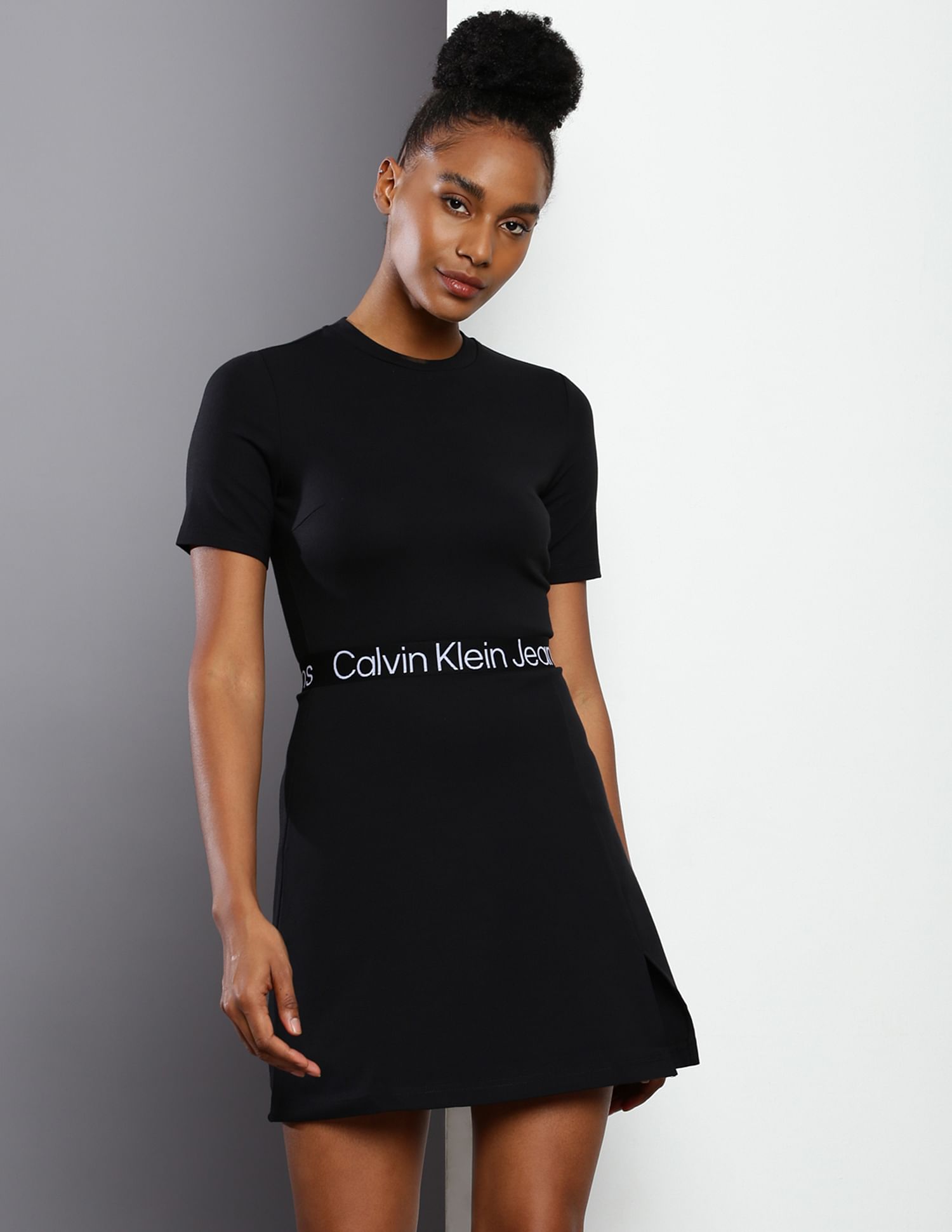 Calvin Klein Brand Tape Solid Dress