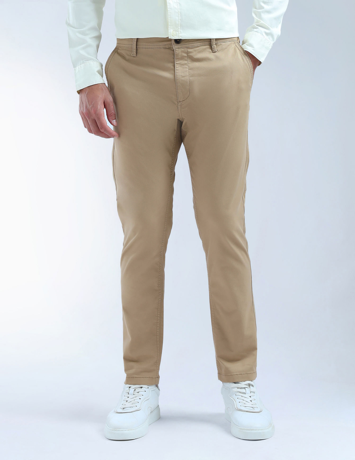 Flying Machine Slash Slim Tapered Fit Mid Rise Trouser