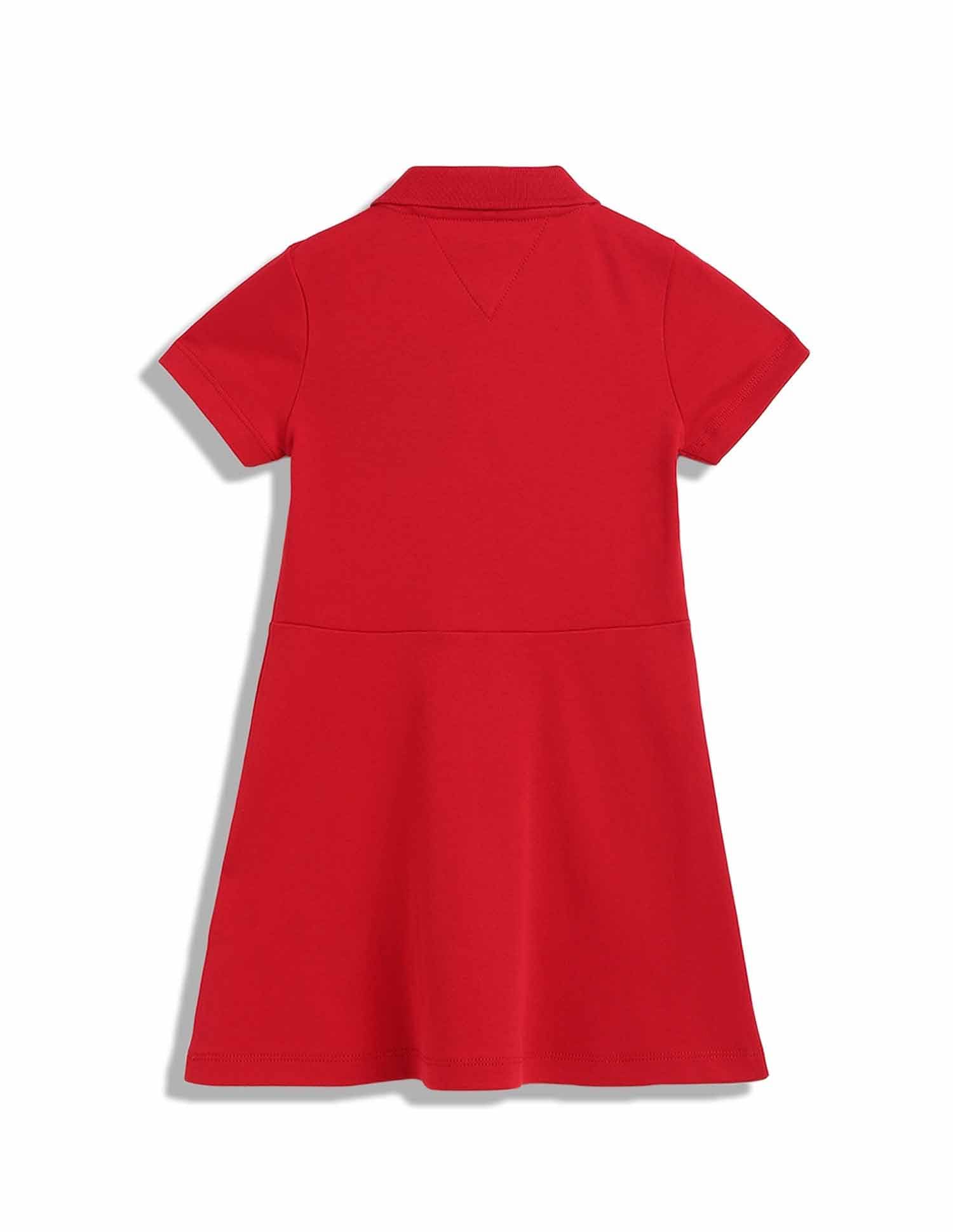 Tommy Hilfiger Kids Girls Logo Regular-Fit Cotton Dress