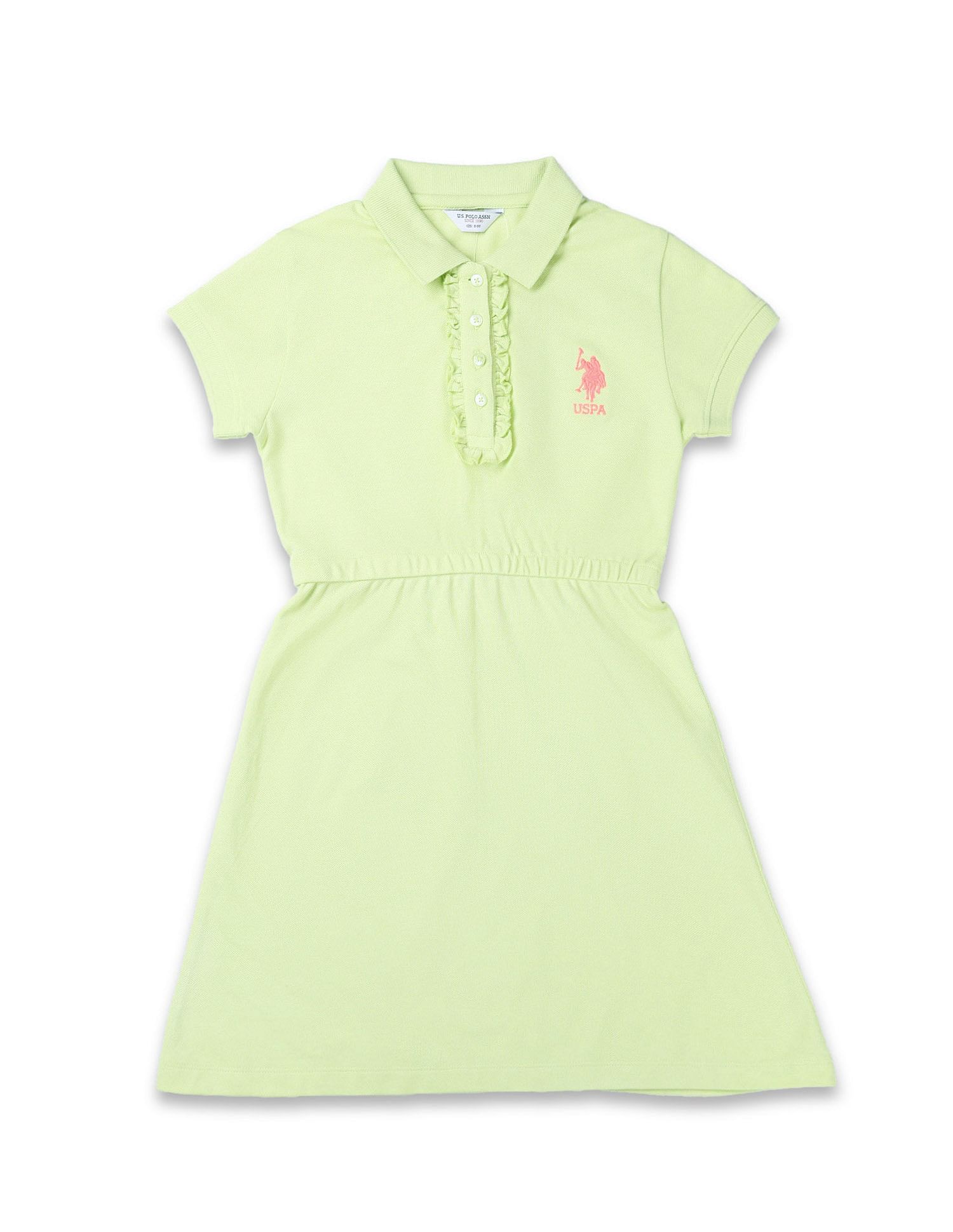 U.S. Polo Assn. Kids Girls Cinched Waist Polo Dress