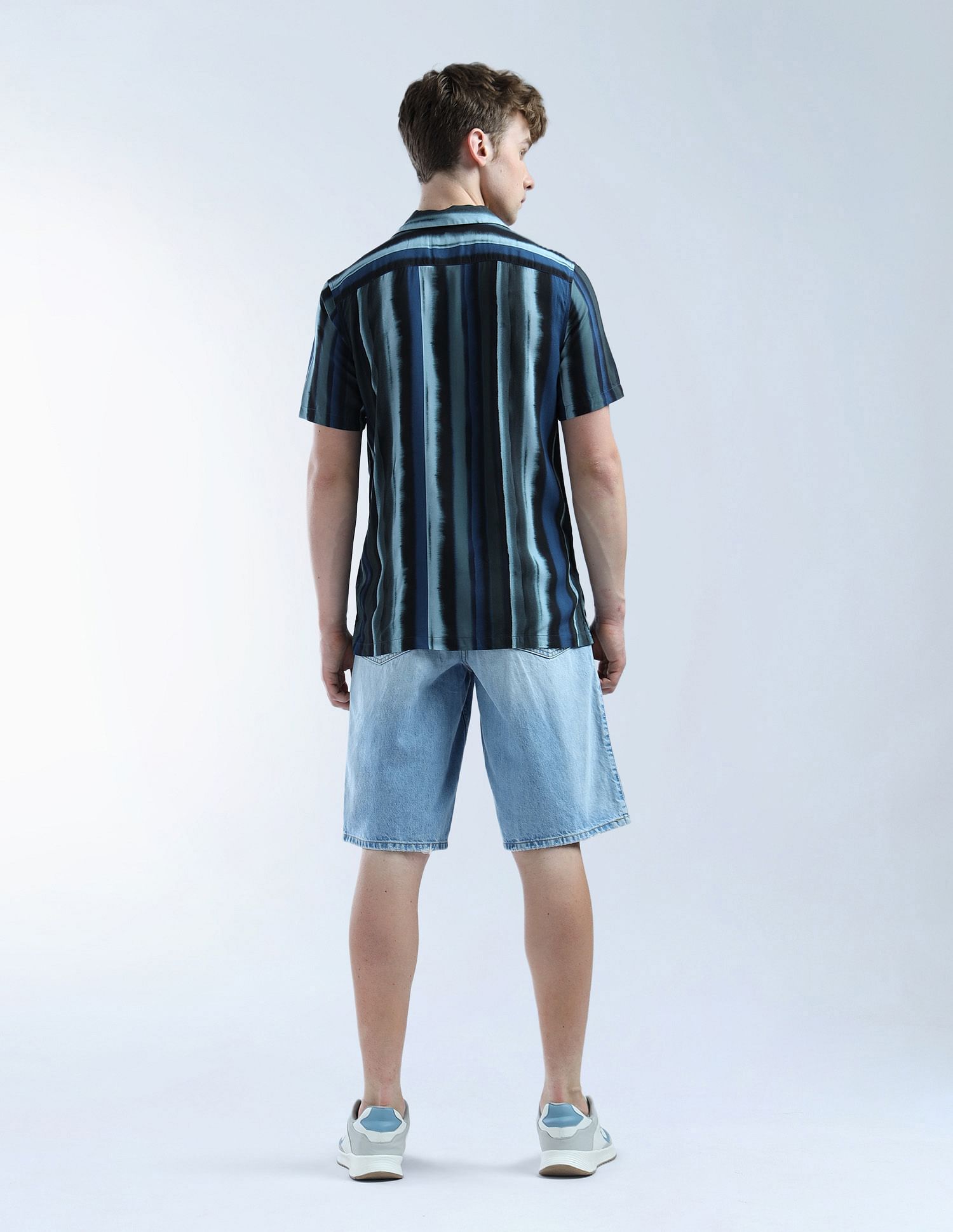 Flying Machine Regular Vertical Striped Digitopia Shirt